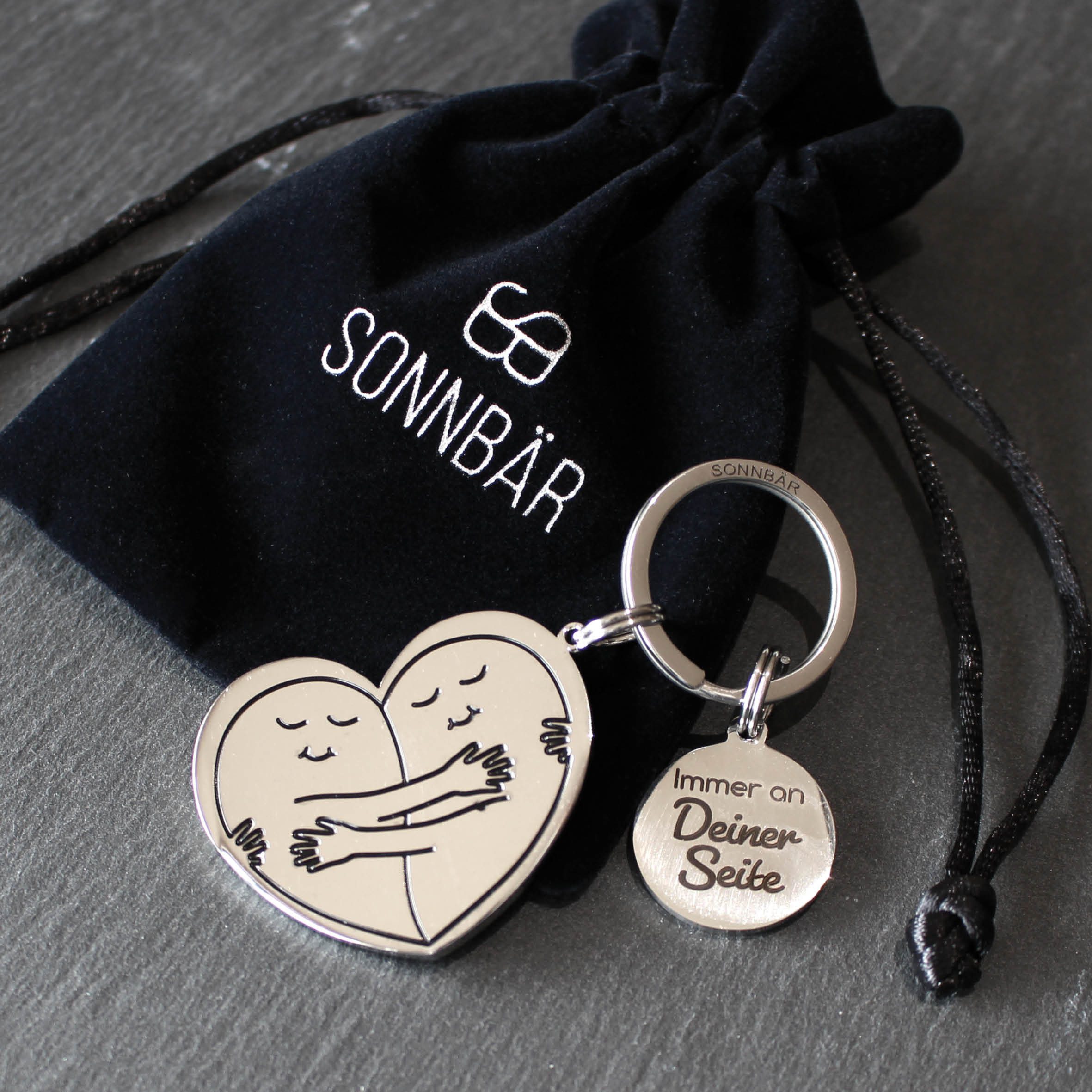 SONNBÄR Schlüsselanhänger Immer an Deiner Seite I Geschenk Fernbeziehung Beste Freundin Bestie – Bild 5 von 5