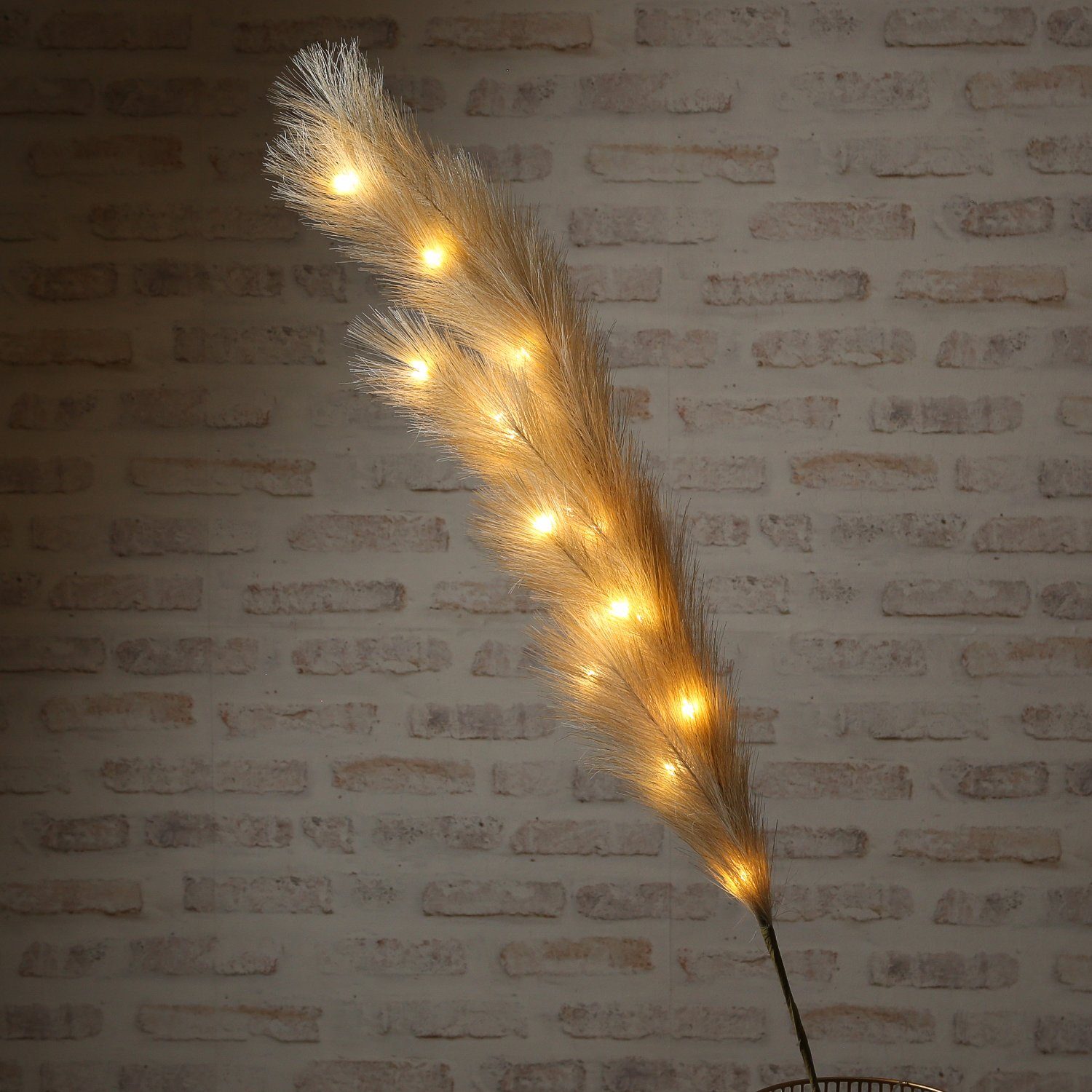 MARELIDA LED-Leuchtzweig LED Federbüschel Pampasgras Dekozweig günstig online kaufen