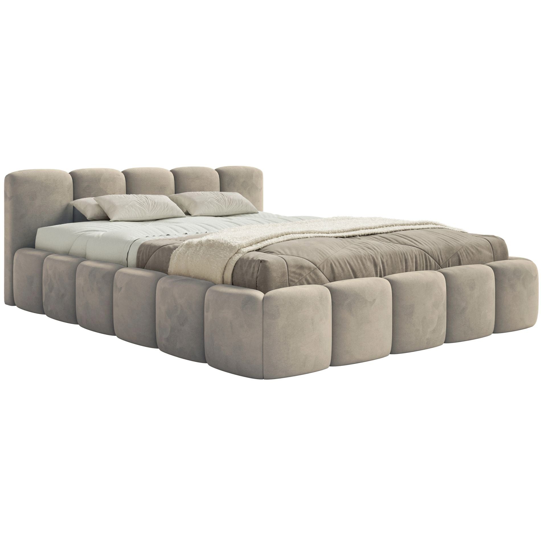 Selsey Polsterbett CLOUDY LOW, Bouclé, Chenille oder Velours, mit/ohne Bettkasten, 140–200 cm