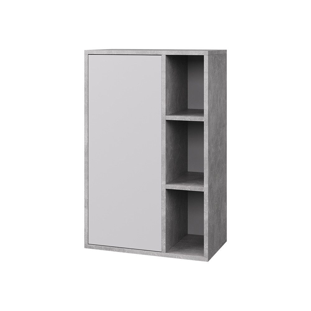 Vicco Bücherregal Berno, Beton/Weiß, 50.1 x 78.4 cm mit 3 offenen Fächern, 1-tlg.