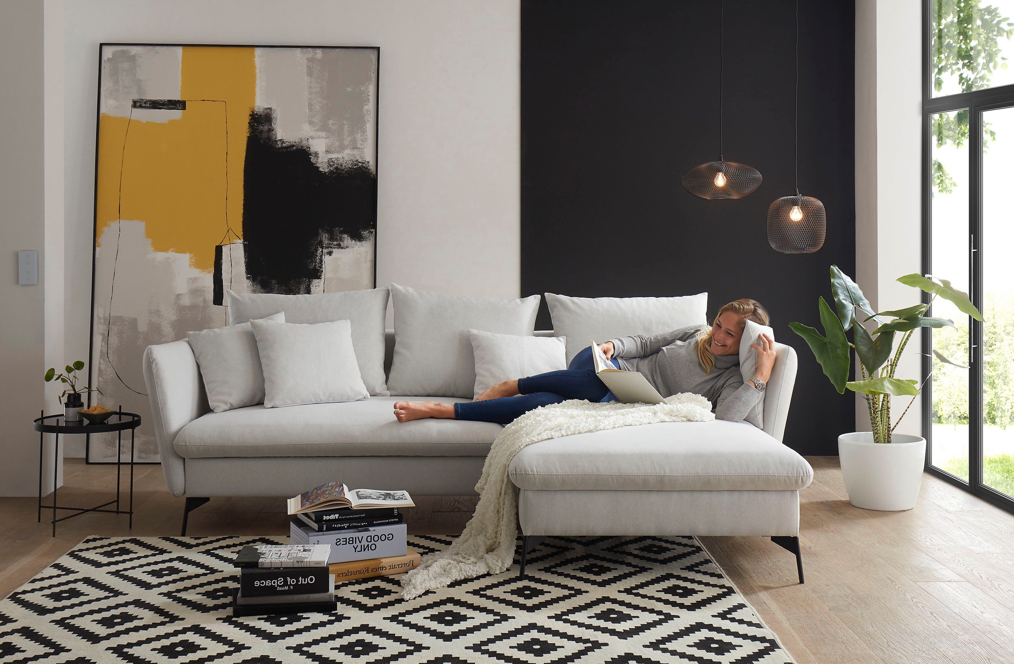 andas Ecksofa "LIVORNO,258 cm, L-Form,", Schlaffunktion u. Bettkasten (139/ günstig online kaufen