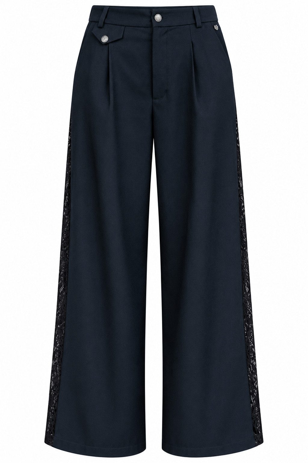 Freeman T. Porter Palazzohose Alison Dust - Elegante Marlenehose mit Spitzenband und weitem Bein