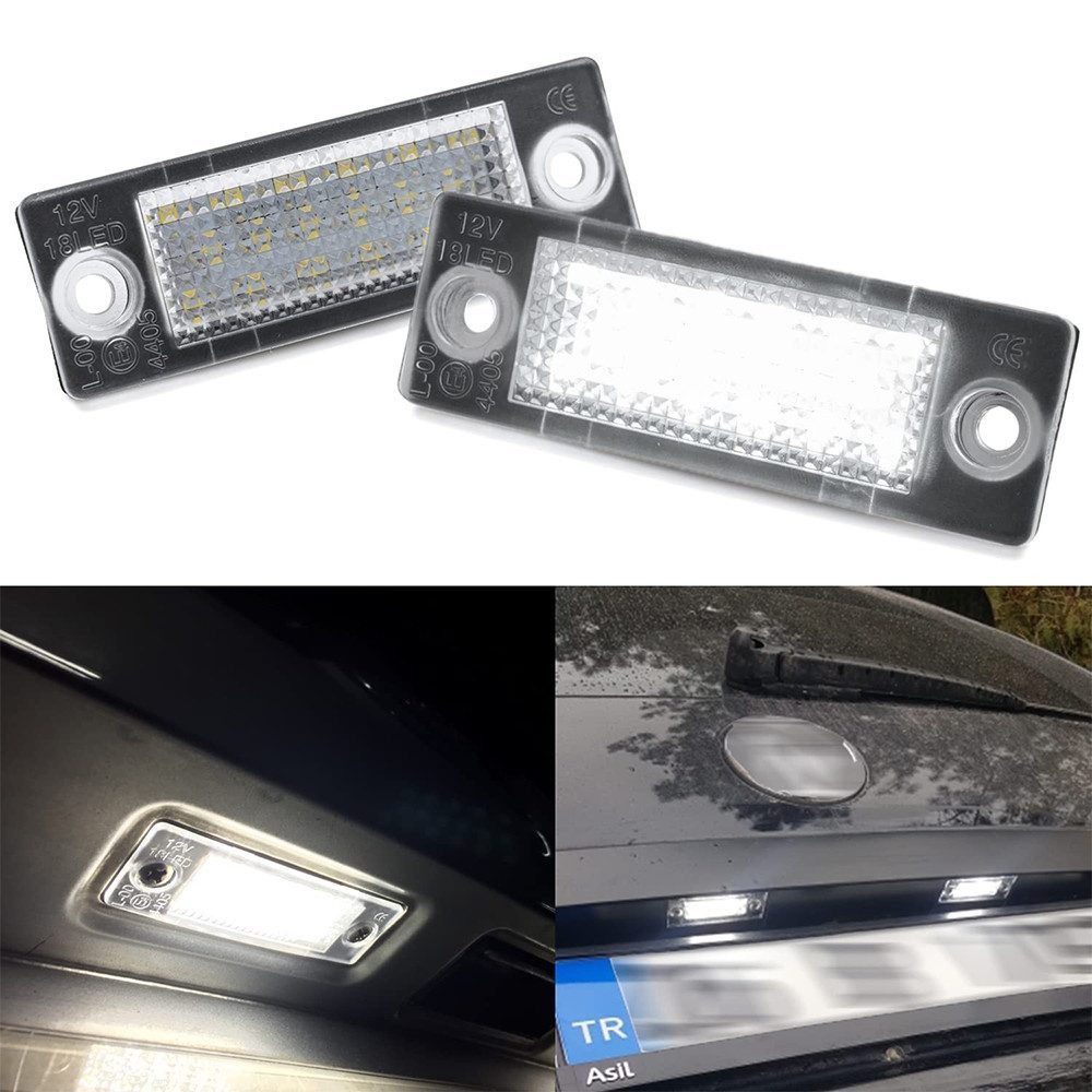 Hikity LED Lichtleiste LED-Kennzeichenleuchte 6500K 3W für VW T5 Passat 3C 3BG, 1, Für Skoda Superb MK5 Jetta Cadillac Golf
