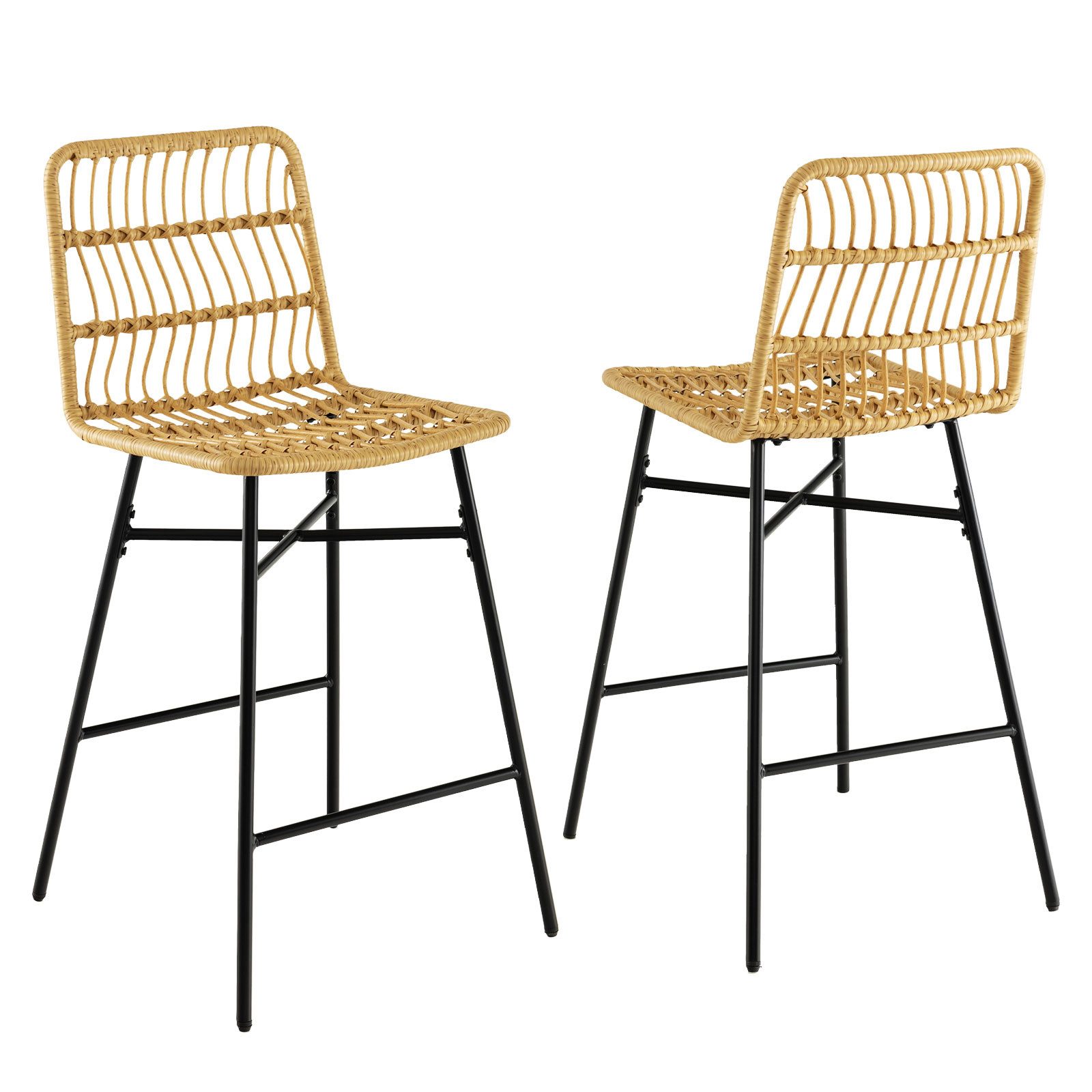 COSTWAY Barhocker (2er Set), mit Lehne günstig online kaufen