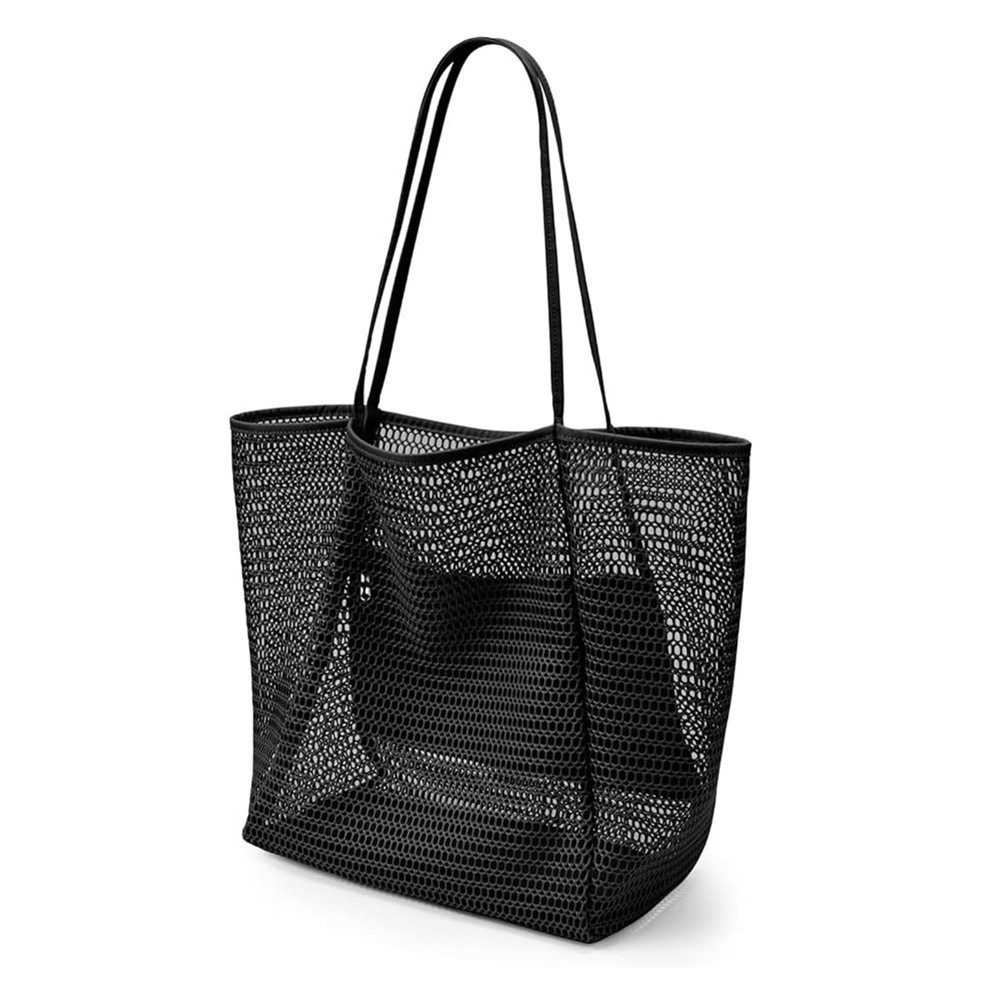 Blusmart Strandtasche Strandtasche aus Netzgewebe für den Sommer (Großes Fassungsvermögen, Aufbewahrungstasche für Kinderbadebekleidung und -ausrüstung), Leicht zu tragen