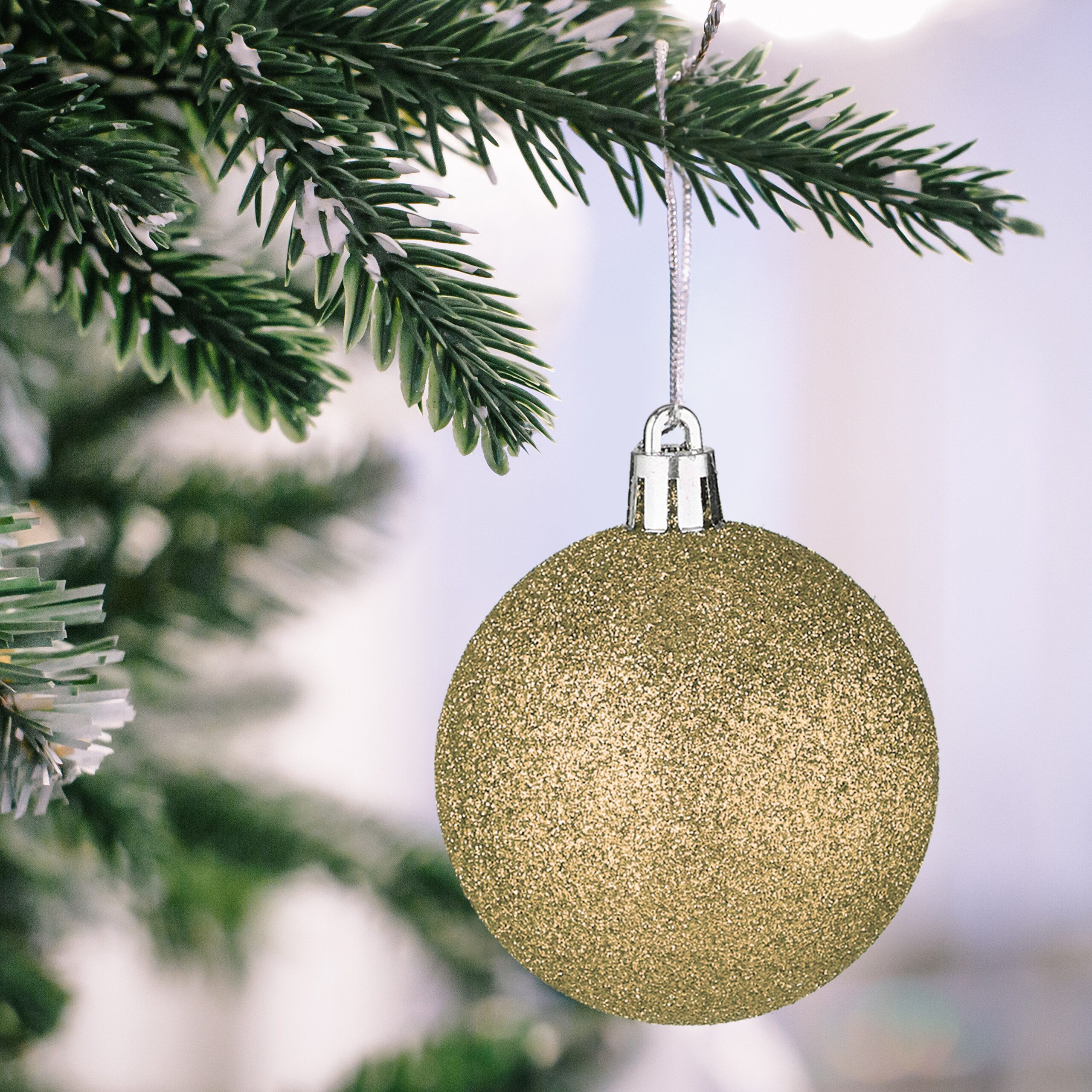 relaxdays Weihnachtsbaumkugel Weihnachtskugeln im 100er Set, Champagner
