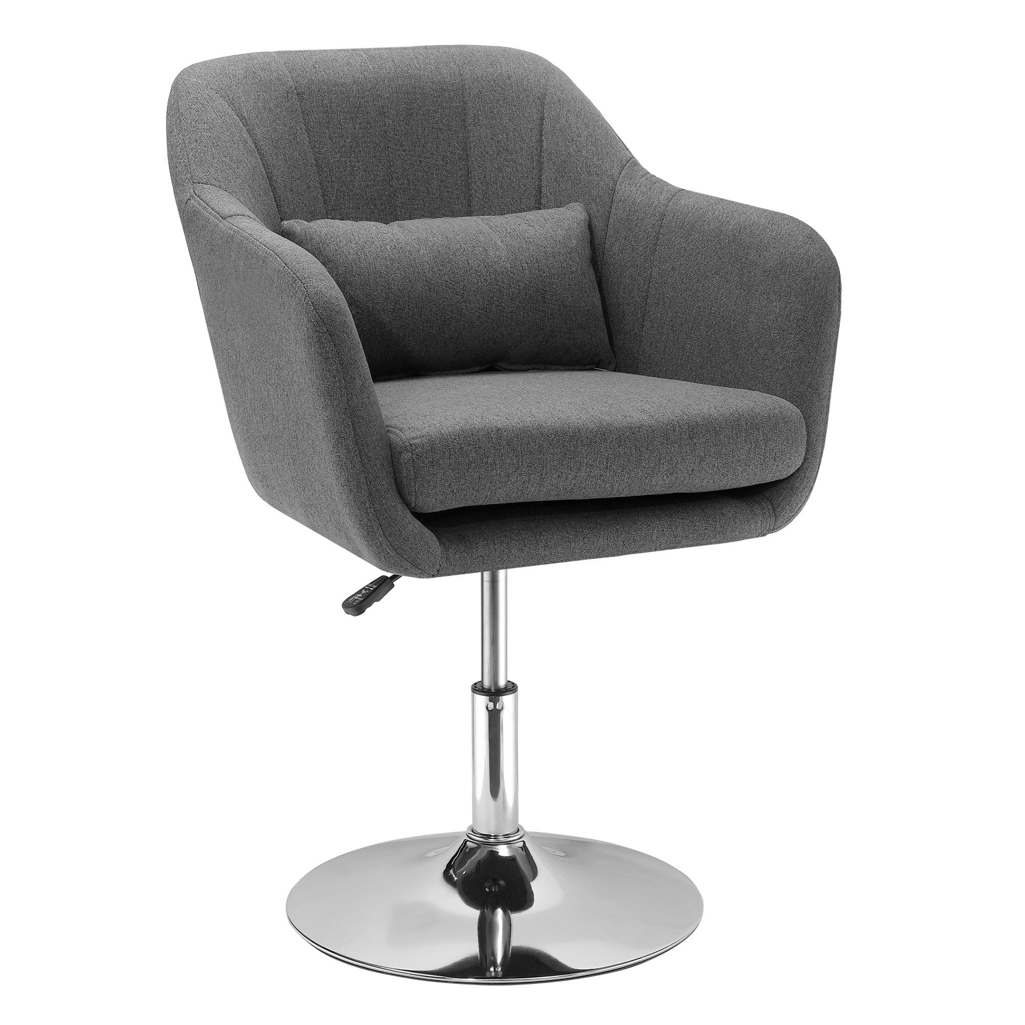 HOMCOM Relaxsessel Loungesessel mit Metallrahmen Lesesessel mit Mikrotuch (gepolstert Drehstuhl, 1-St., höhenverstellbar Loungesessel), für Schlafzimmer, Wohnzi – Bild 2 von 5