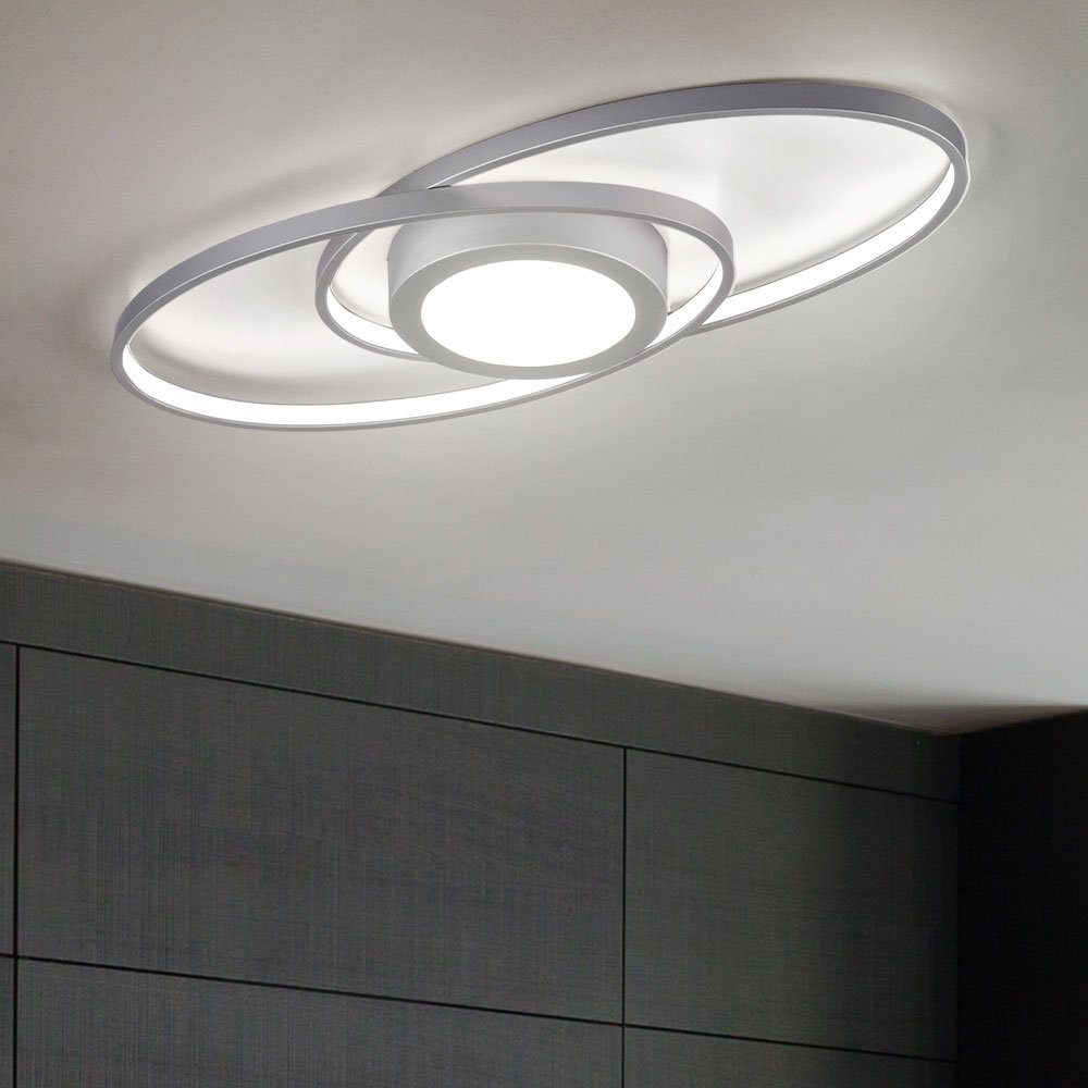 Reality Leuchten LED Deckenleuchte, LED-Leuchtmittel fest verbaut, Warmweiß, LED Design Decken Lampe Switch DIMMER Wohn Ess Zimmer