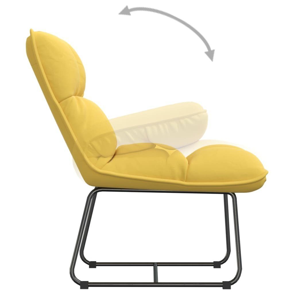 Relaxstuhl Relaxsessel Samt mit Gelb Metallgestell (1-St) vidaXL