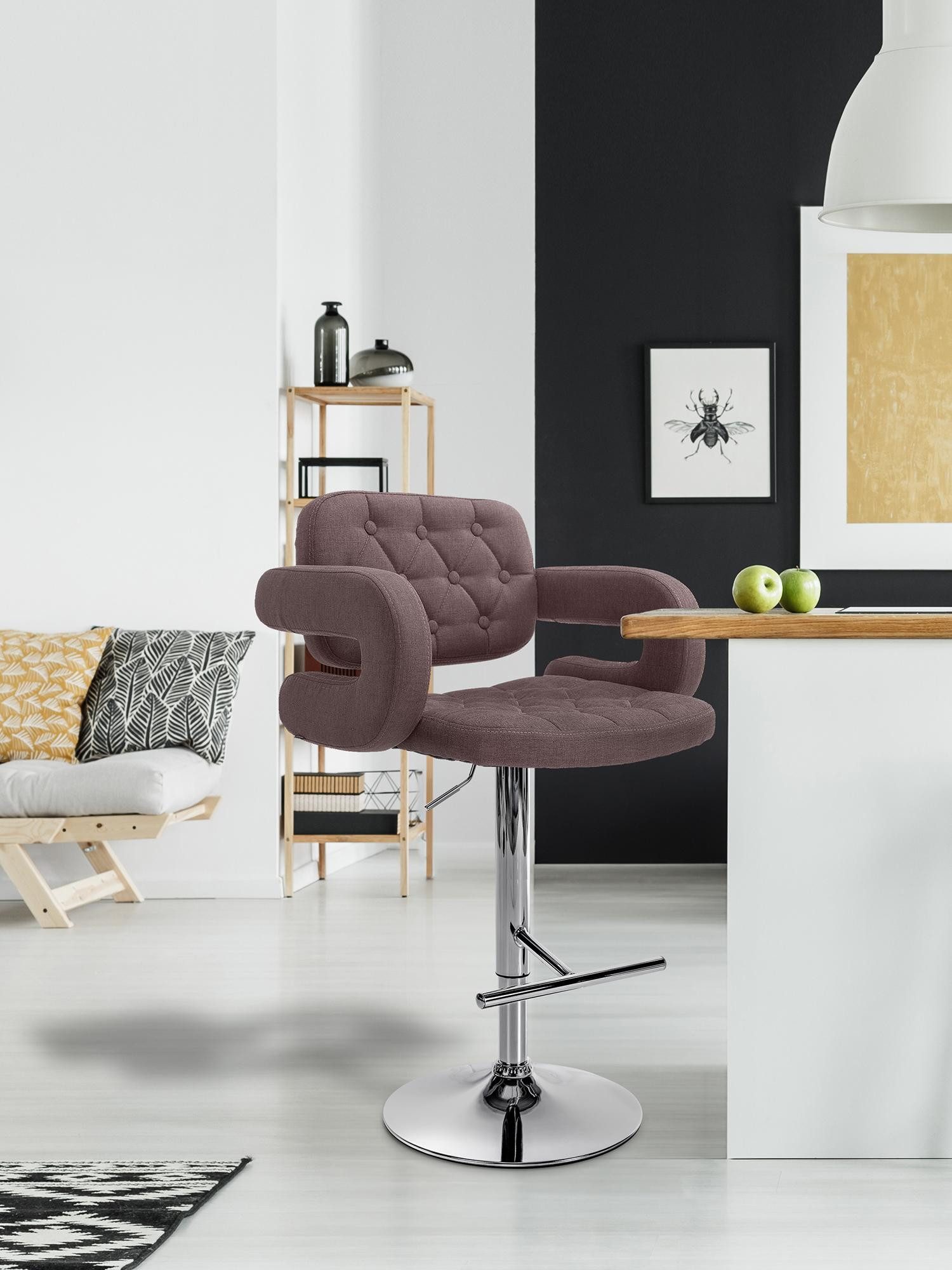 CLP Barhocker Dublin Stoff (2er Set, 2 St., 2er), höhenverstellbar und drehbar