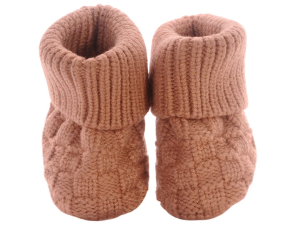 La Bortini Füßlinge Baby Strickschuhe Socken booties Stricksocken Erstlingssocken in Beige, neutral, für Neugeborene