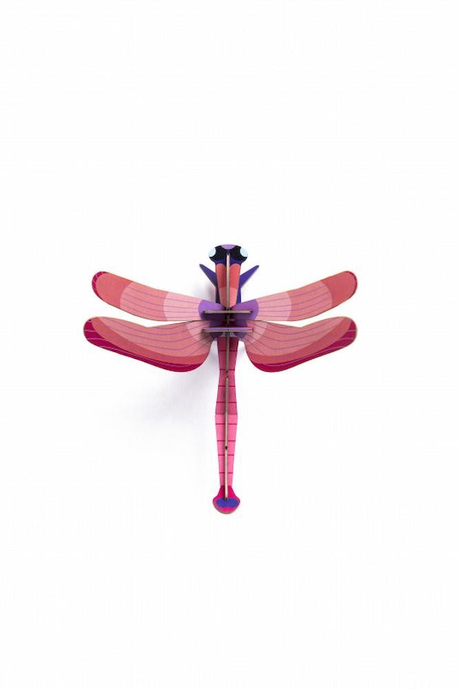 studio ROOF Wanddekoobjekt 3D Pink Dragonfly Wanddeko (1 St), Zum Zusammenstecken