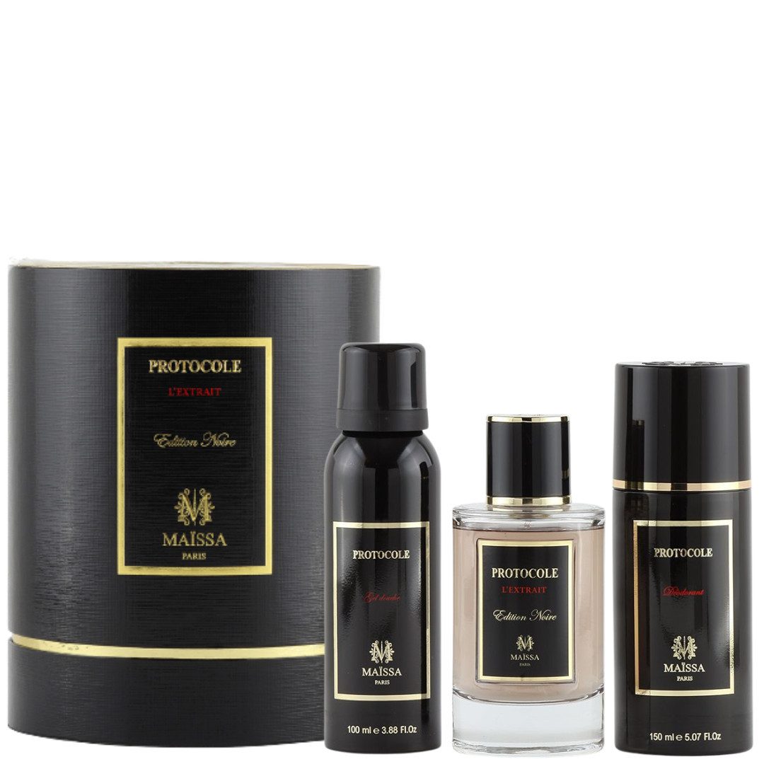 Maison Maissa Duft-Set Protocole Coffret - Parfum 100ml + Deospray 150ml + Gel 100ml, 3-tlg.