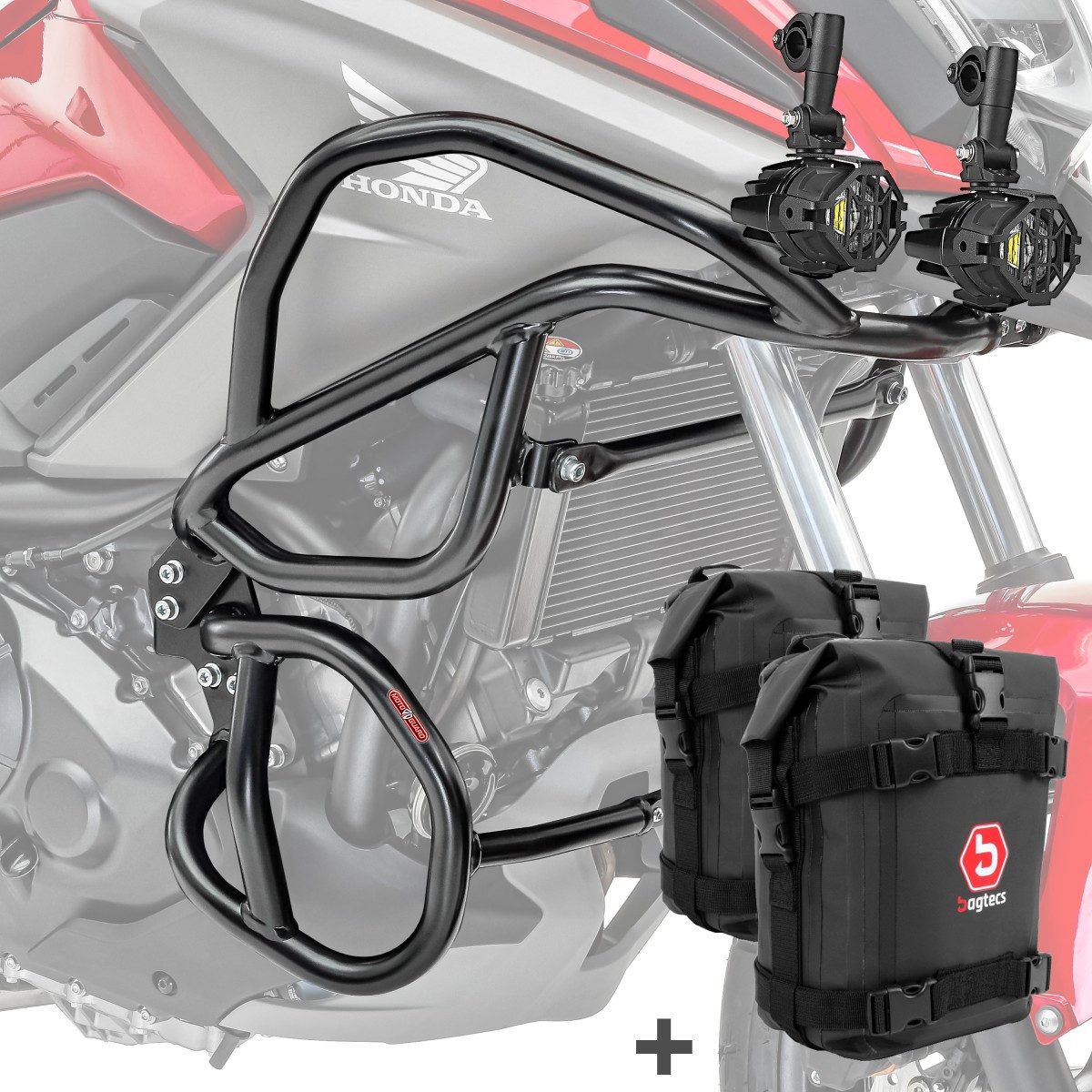 Motoguard Motor-Schutzhülle Set Sturzbügel + Scheinwerfer für Honda NC 750 X / 700 X 12-20 + K3 sc