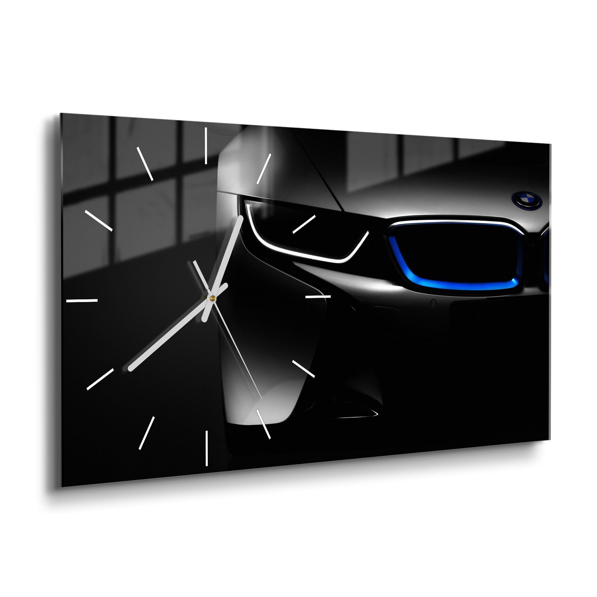 DEQORI Wanduhr 'BMW i8 Frontalaufnahme' (Glas Glasuhr modern Wand Uhr Desig günstig online kaufen