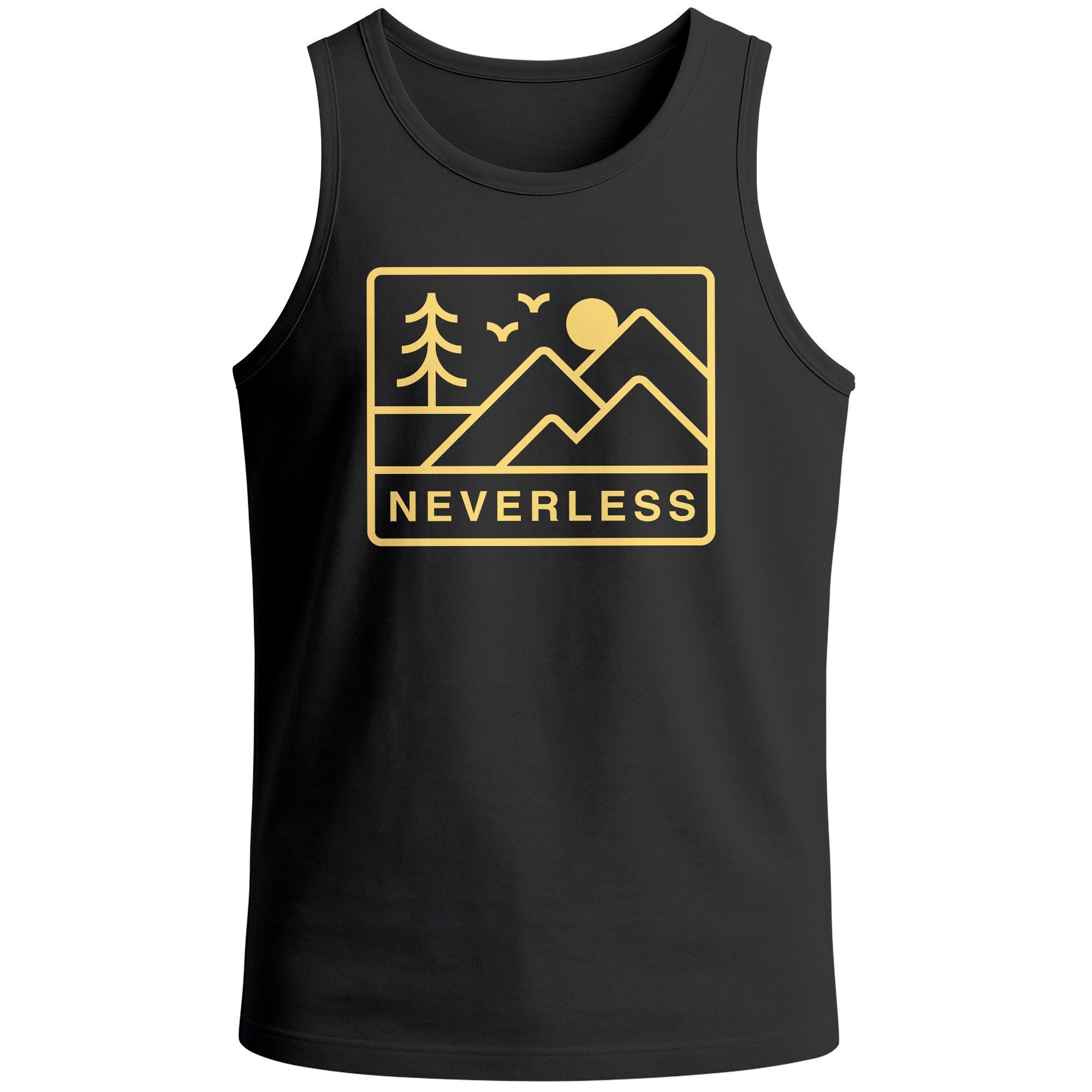 Neverless Tanktop Herren Tank-Top Printshirt Outdoor Design Minimalismus Berge mit Print