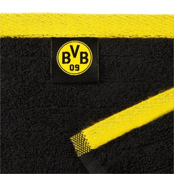 BVB Handtuch BVB Handtuch schwarz 50 x 100 cm, Baumwolle (Packung, 1-St)