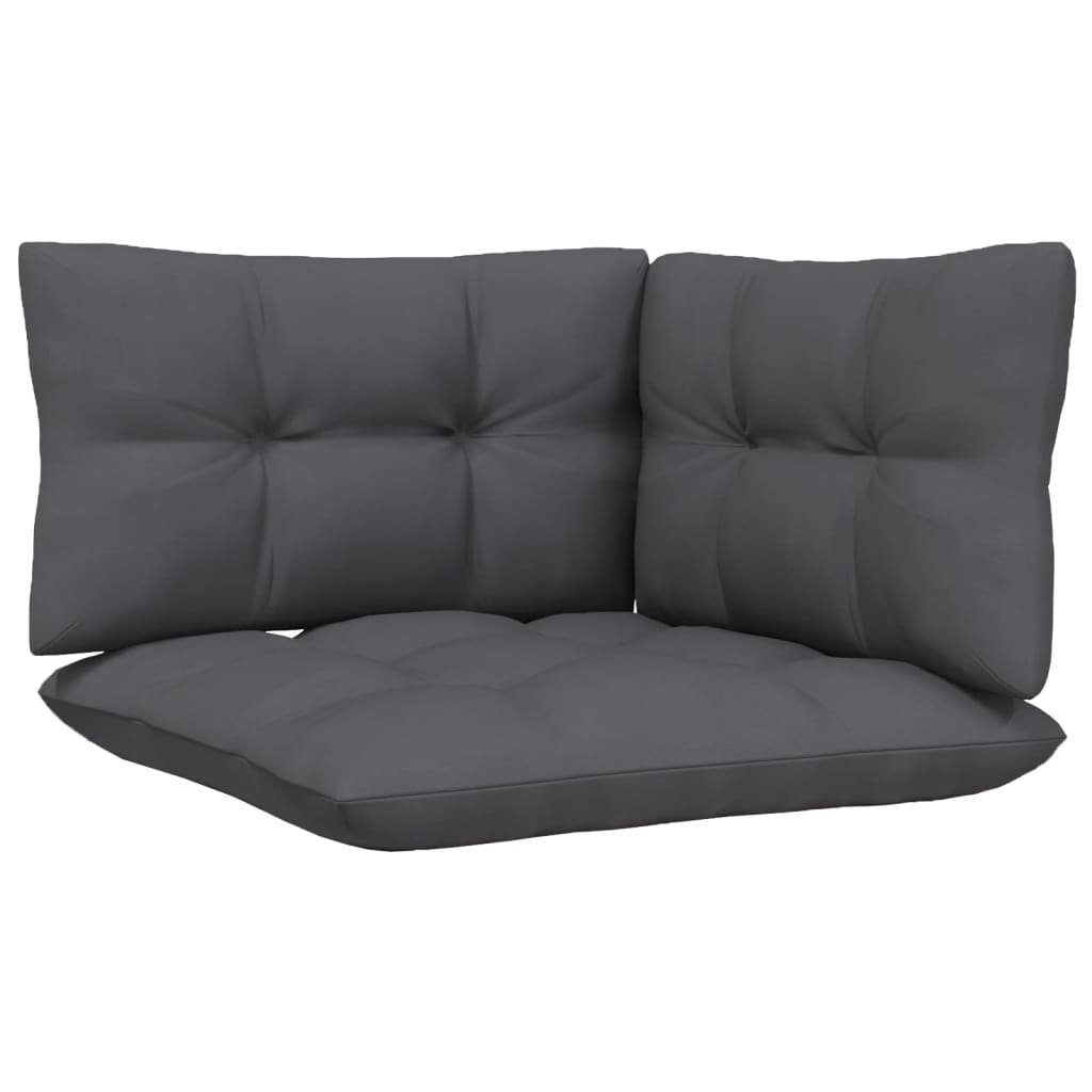 vidaXL 2-Sitzer-Gartensofa Massivholz Teile Kiefer, Schwarz Kissen mit Anthrazit Loungesofa 1