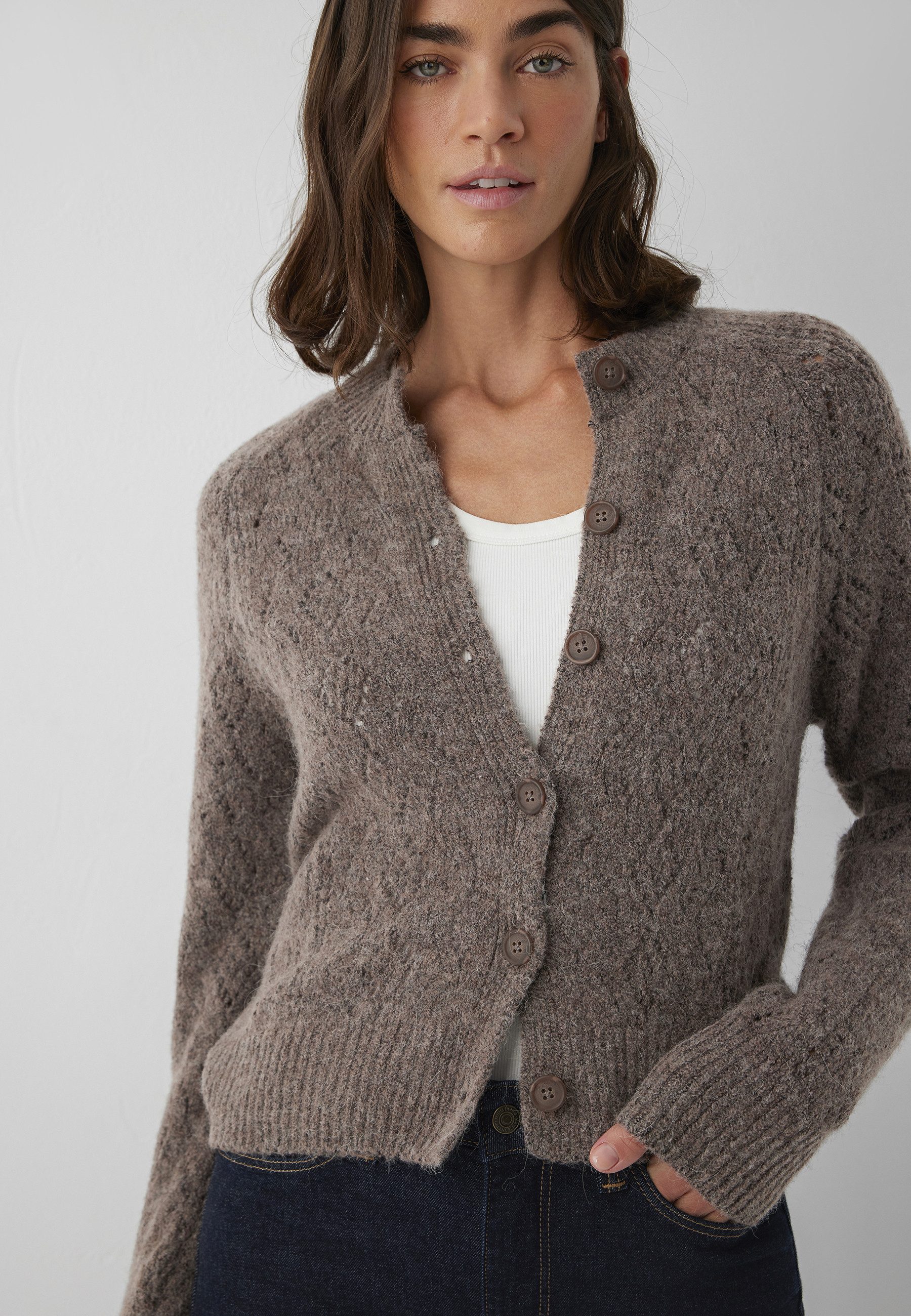Mavi Strickpullover BUTTON SHORT CARDIGAN Cardigan Strukturiert