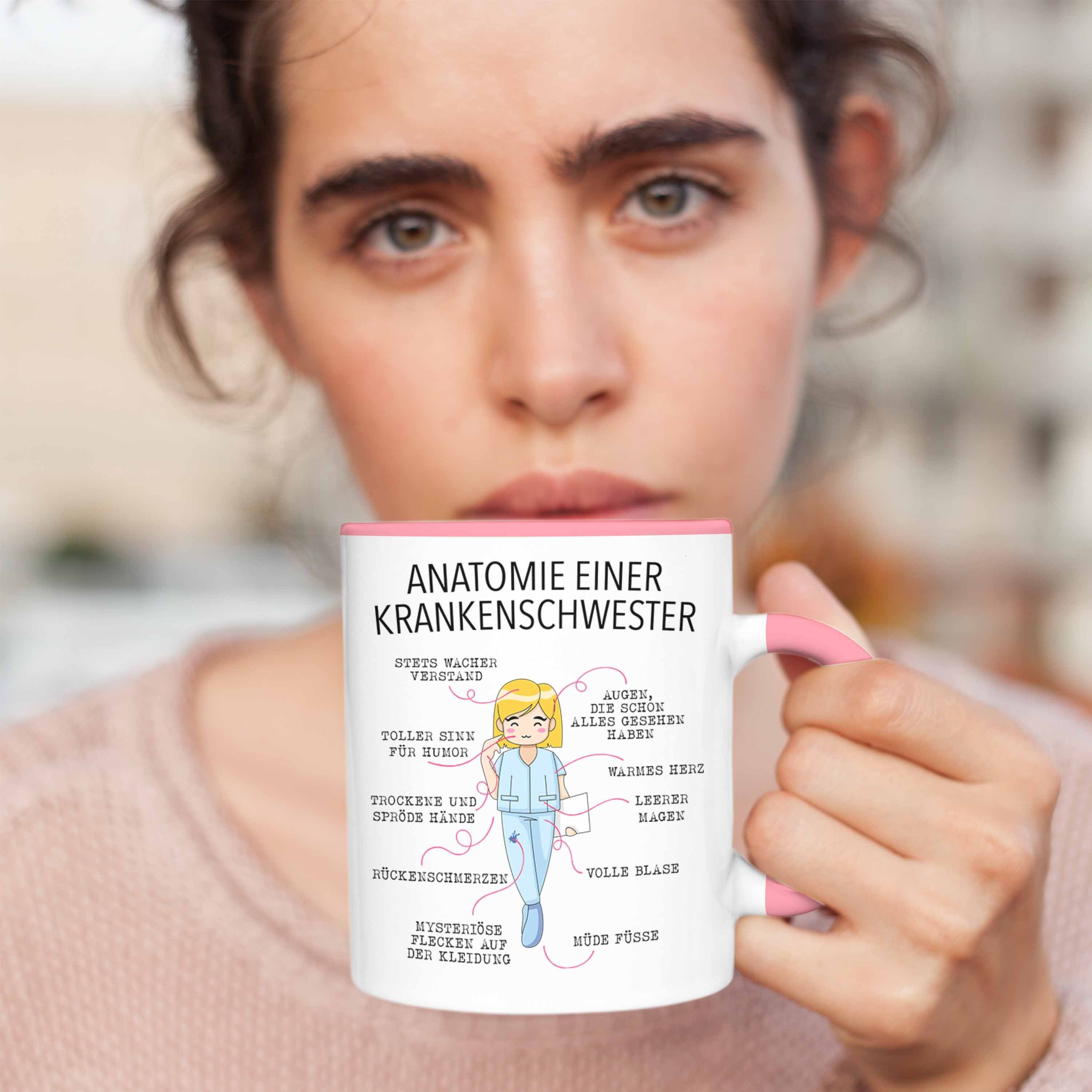 Geschenk Trendation Beste Geschenkidee Rosa Tasse Lustige Trendation Krankenhaus Ausbildung Anatomie Krankenschwester Krankenschwester - Tasse