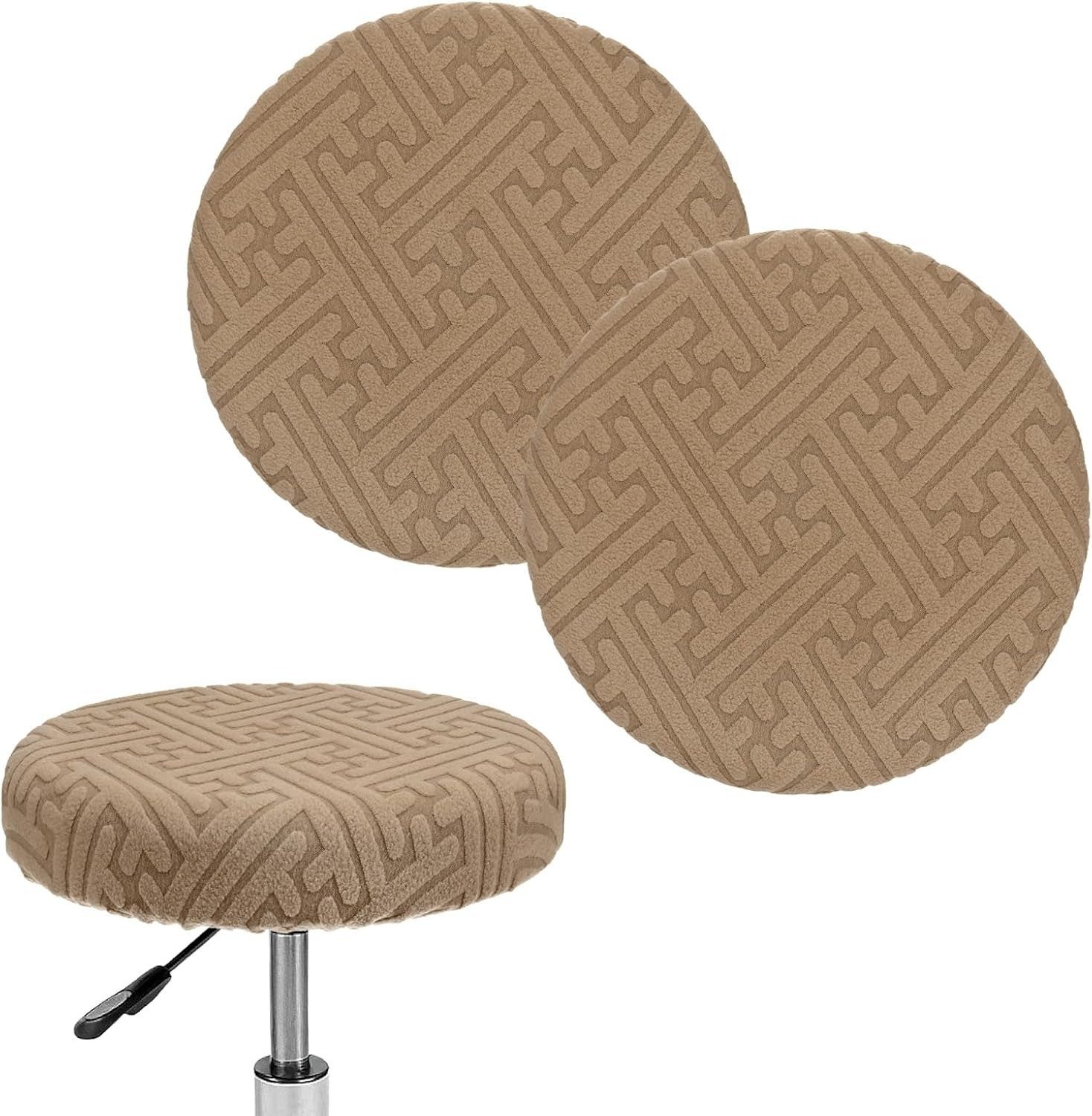 Agger Stuhlhusse Jacquard-elastischer runder Stuhlbezug, runder Barhockerbezug, mit Gummizug, geeignet für Küche, Bar, Buchladen und Garten