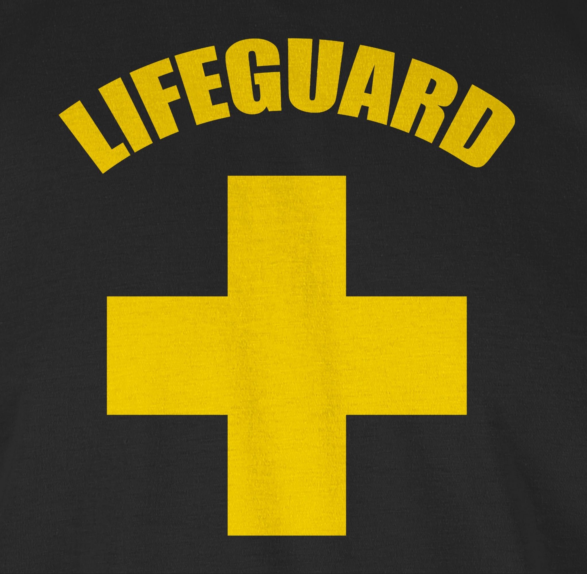 Shirtracer T-Shirt Lifeguard Outfit Wasserrettung 3 Schwarz Karneval Rettungsschwimmer Baywatch