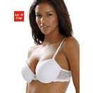 LASCANA Push-up-BH, T-Shirt-BH, BH mit Bügel mit Spitzenrücken & seidiger Microfaser, Dessous