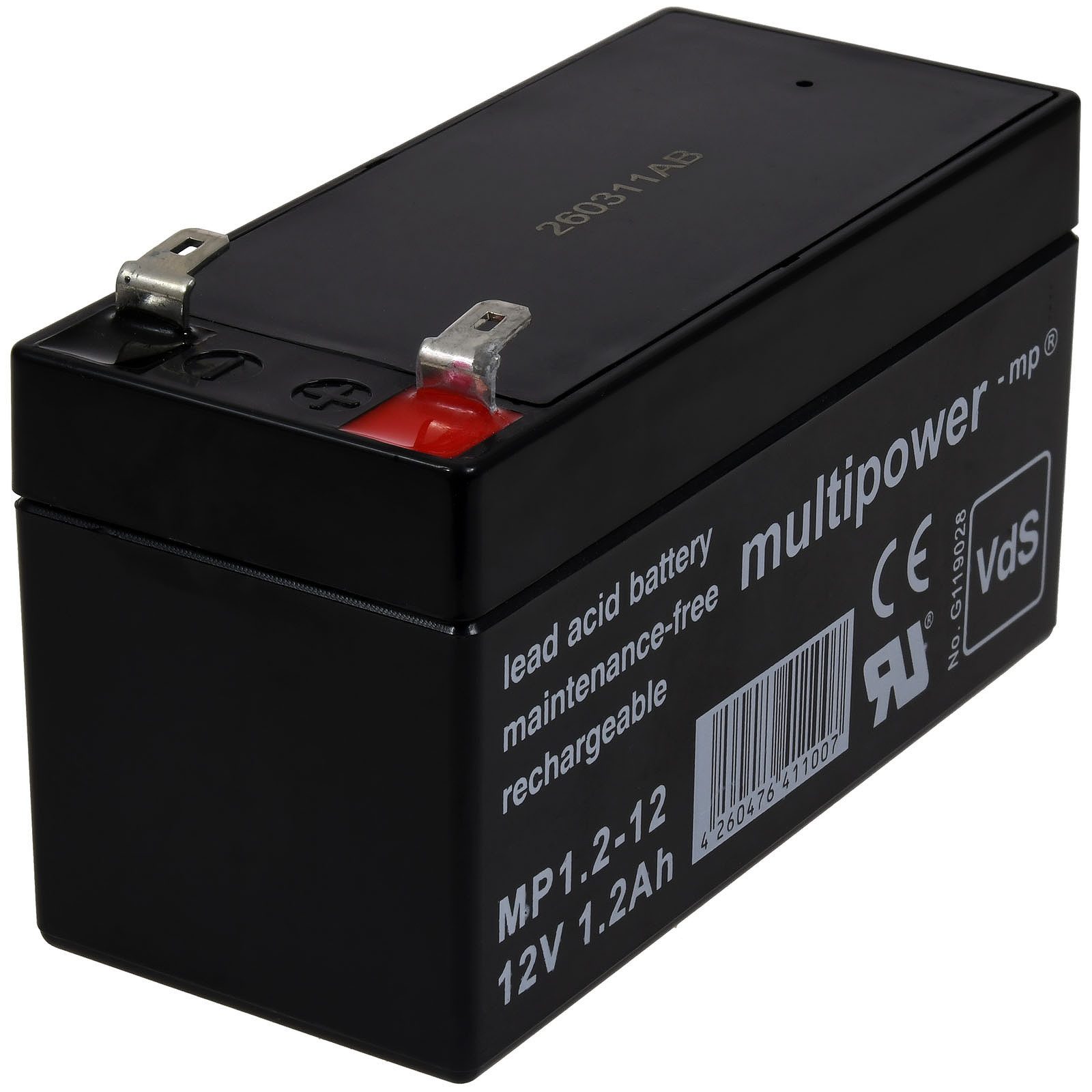 Powery Bleiakku multipower MP1,2-12 Vds ersetzt Panasonic LC-R121R3PG Bleiakkus 1200 mAh (12 V)
