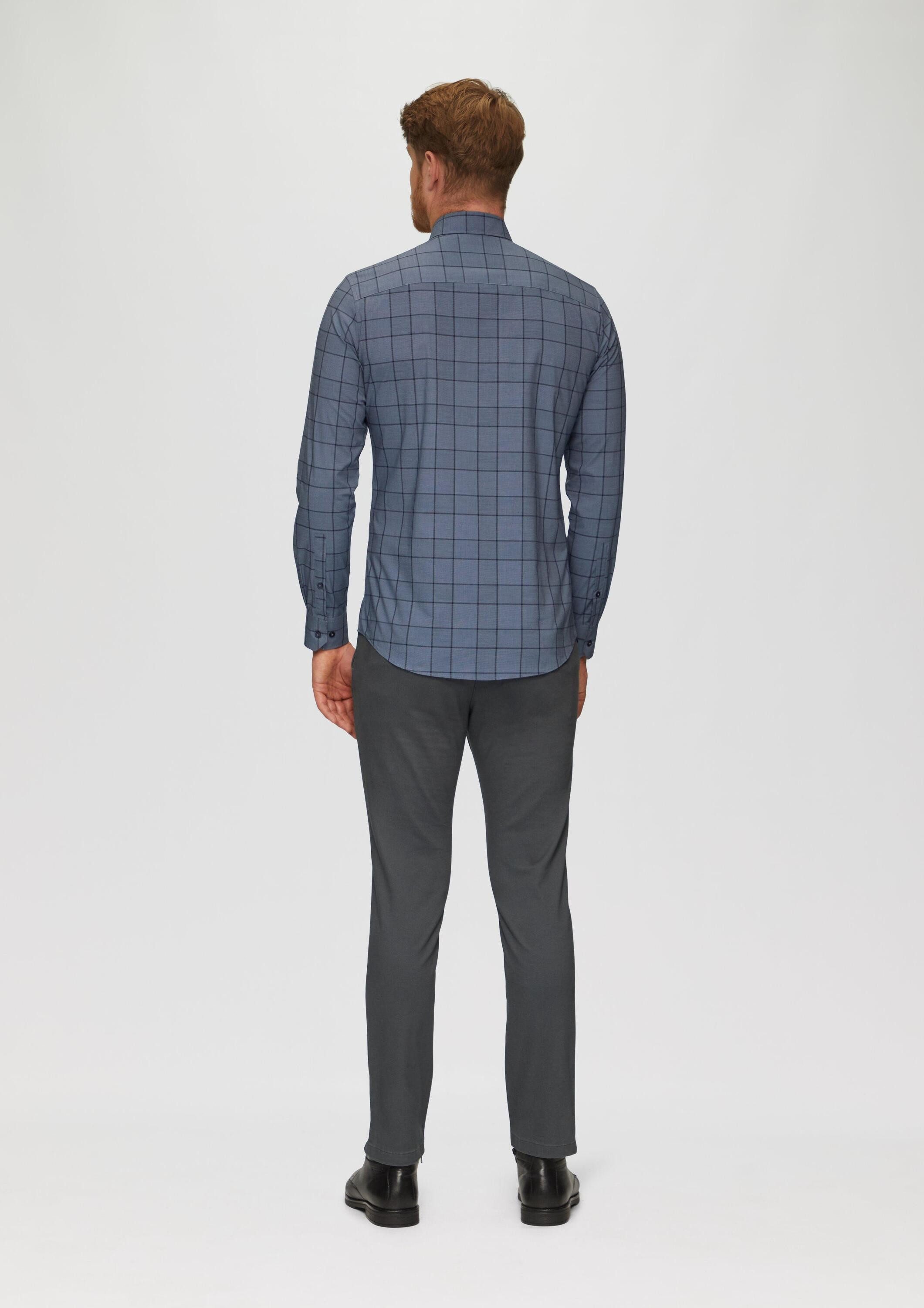 s.Oliver Langarmhemd Hemd Tailored Fit: Kariertes Hemd aus Baumwollstretch