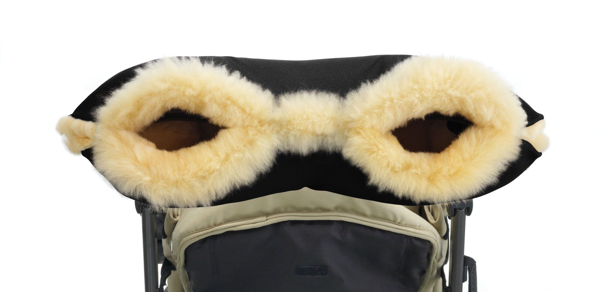Hofbrucker seit 1948 Kinderwagen-Handwärmer Hofbrucker Lammfell-Handwärmer für Kinderwagen, Kinderwagen Handschuhe atmungsaktiv wind- und wasserabweisend waschbar 55 x 25 cm Made in Germany