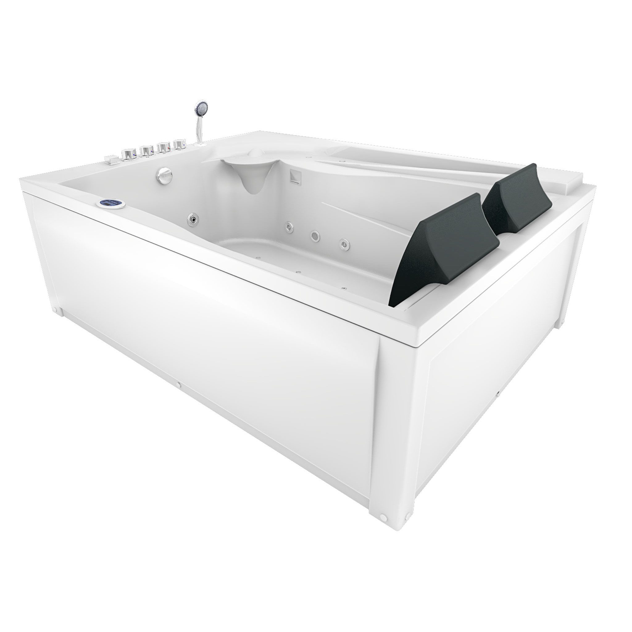 AcquaVapore Whirlpool-Badewanne Whirlpool Pool Badewanne Eckwanne W12H TH-A-ALL 135x180cm, (1-tlg), mit Ablaufgarnitur
