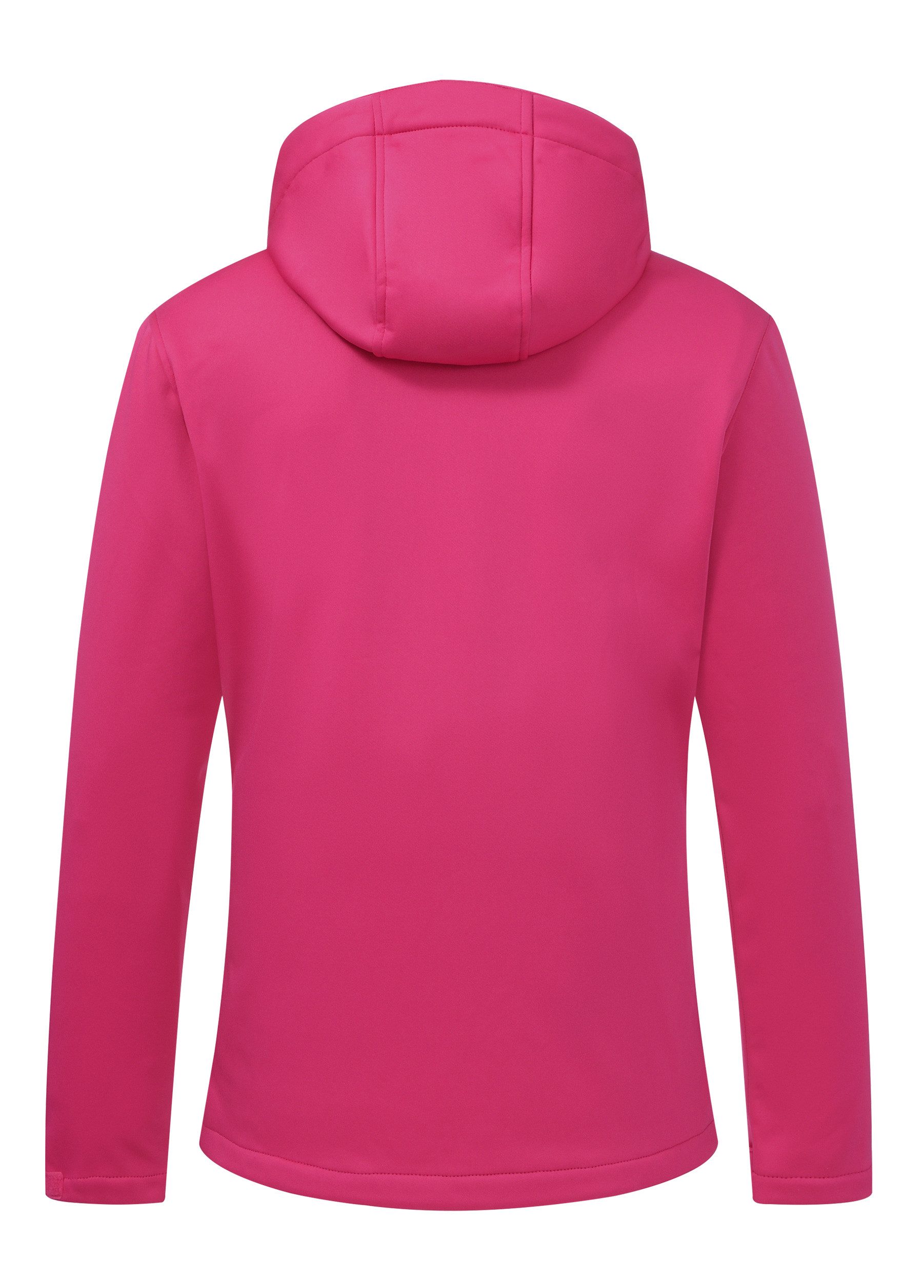 ATLASLAVA Softshelljacke Damen Wasserdicht Atmungsaktiv Leicht (1-St) Fleece Kapuze Übergangsjacke für Laufen Wandern