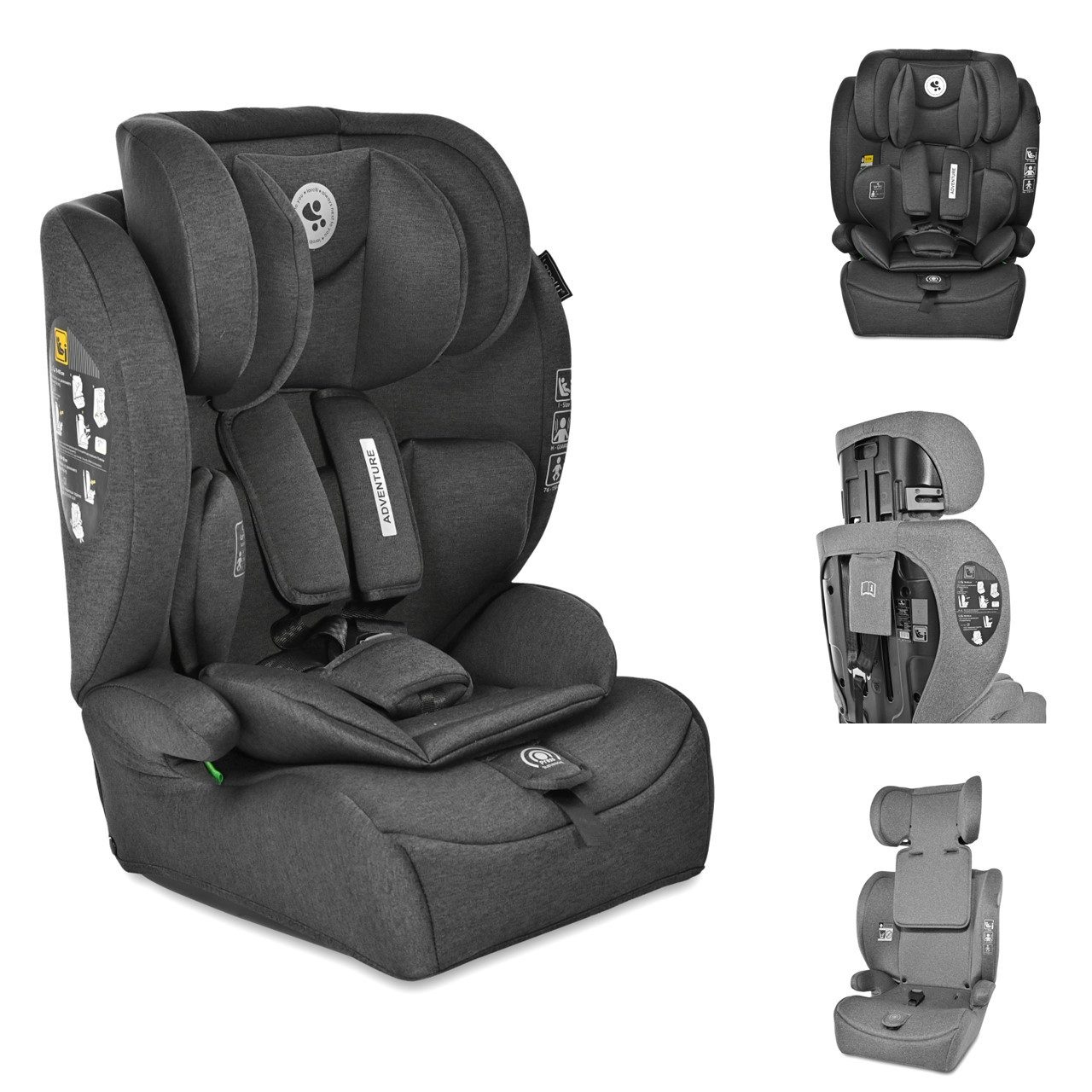 Lorelli Autokindersitz Kindersitz i-Size Adventure, ab: 1.25, bis: 12, bis: 36 kg, (76-150 cm) Kopfstütze verstellbar bis 36 kg