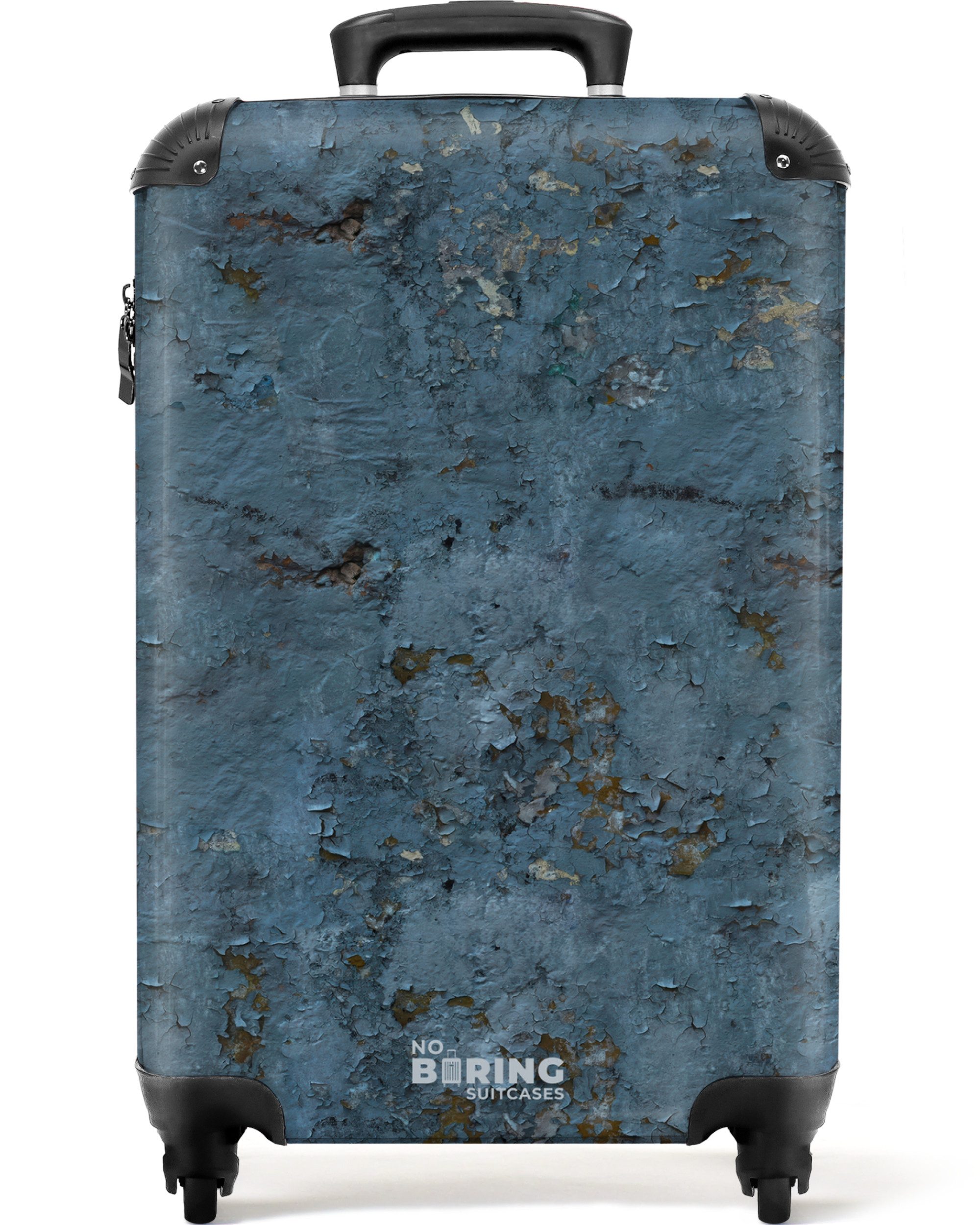 NoBoringSuitcases.com© Hartschalen-Trolley Blau verwitterte Wand mit günstig online kaufen