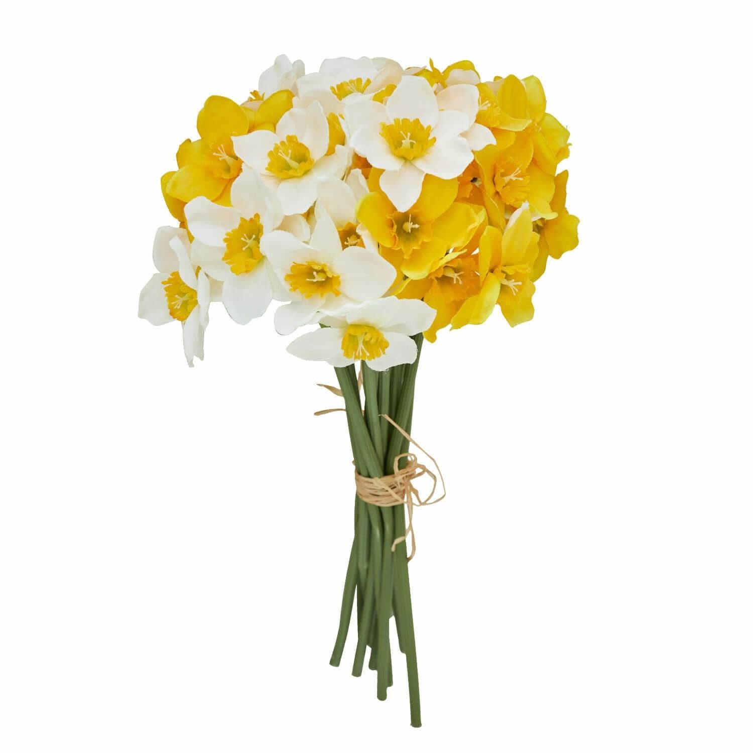 Kunstblume Deko-Blume 12er Set Misapina gelb/weiß/grün