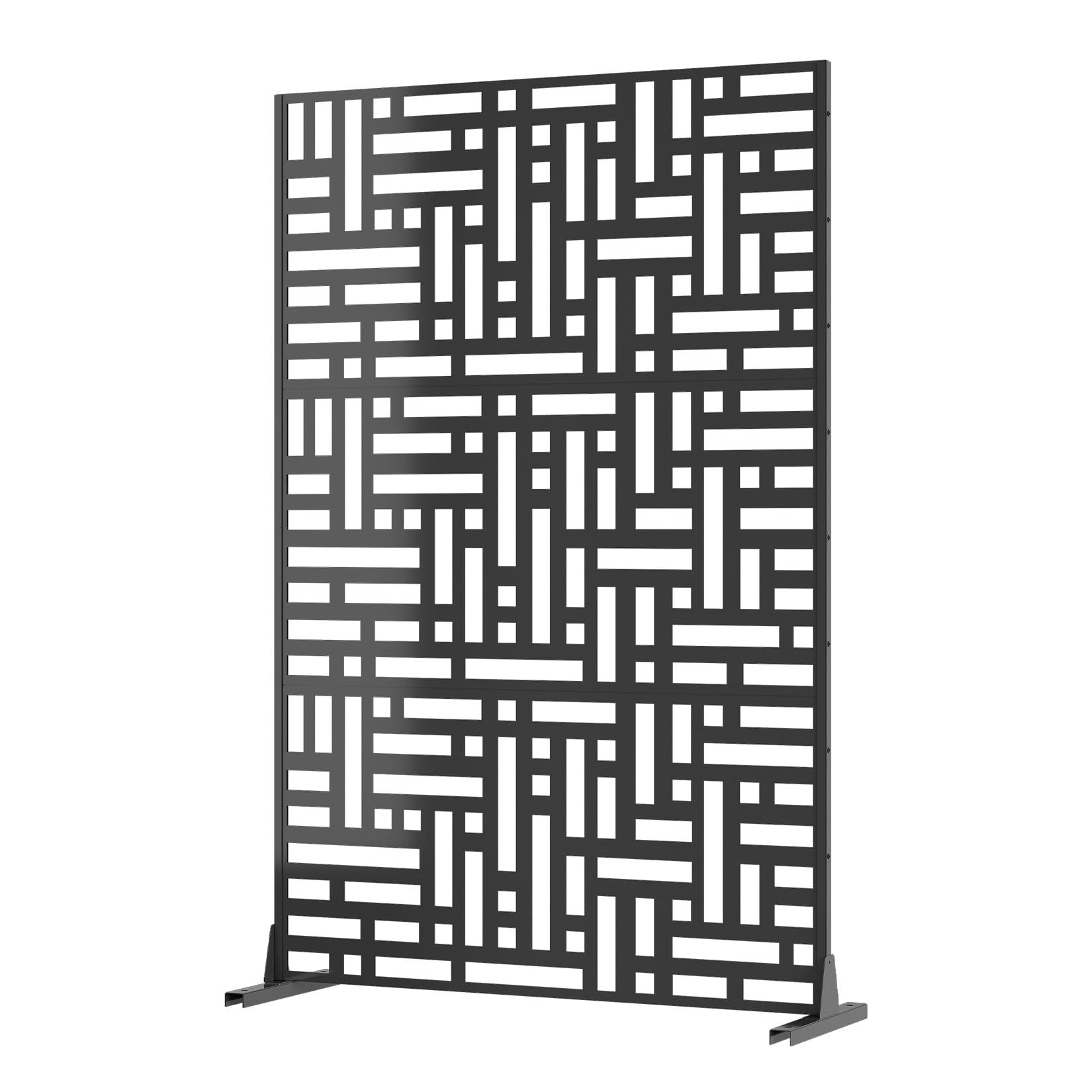 GarveeMore Paravent Metall Sichtschutz Outdoor Freistehend Dekorativ Zaunpaneel