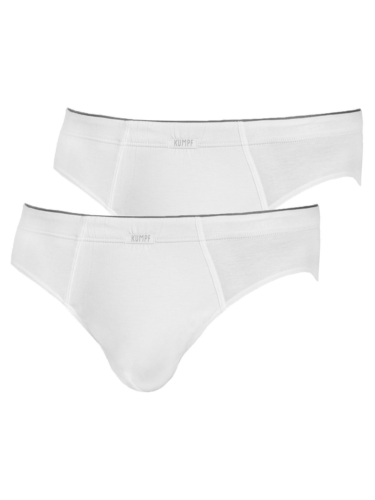 KUMPF Slip 2er Sparpack Herren Slip Single Jersey (Spar-Set, 2-St) Materialmix weiss