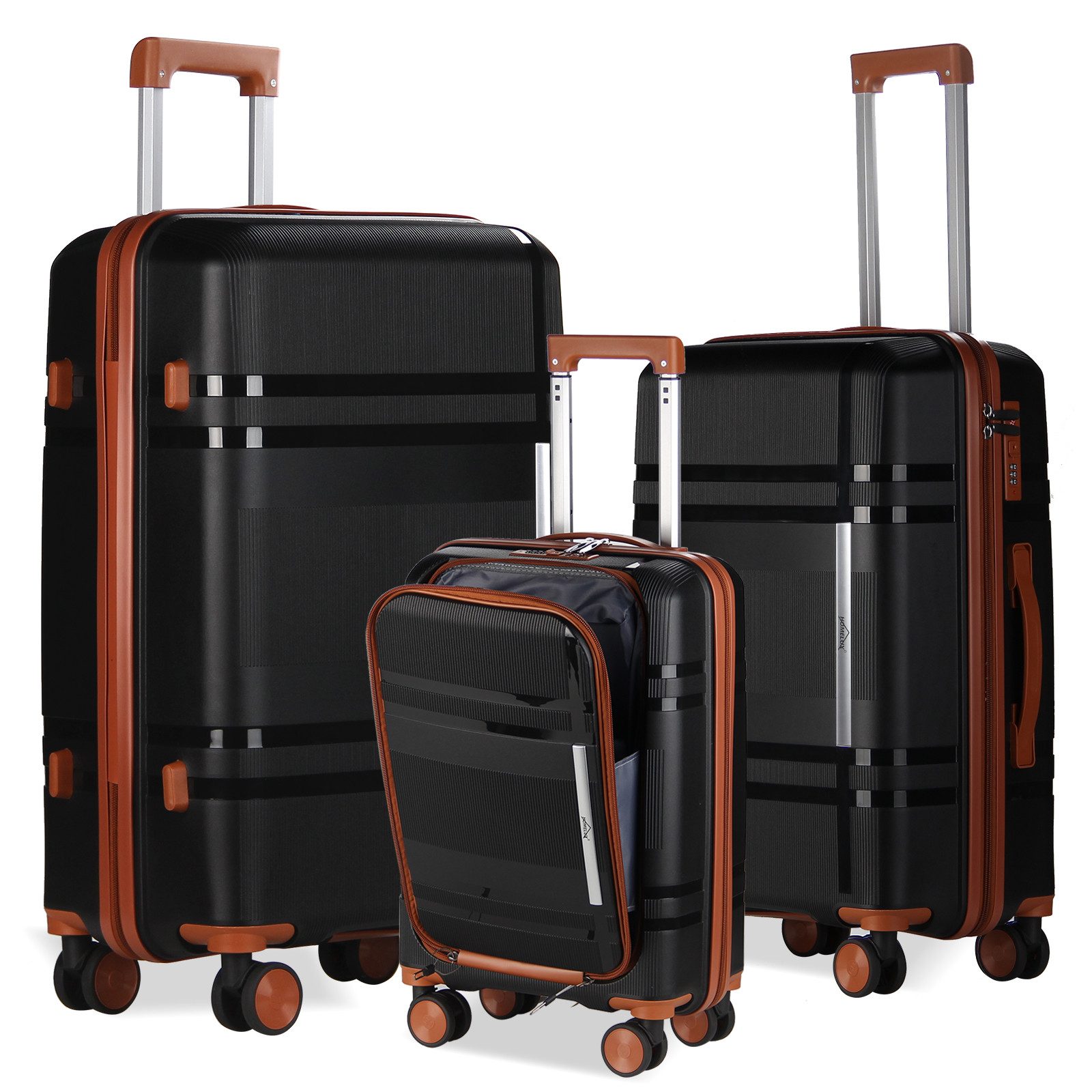 HOMELUX Kofferset Hartschalen-Koffer Trolley Rollkoffer Reisekoffer Handgepäck, (set, 3), Rollkoffer Trolley Hartschalen koffer Set - M-L-XL
