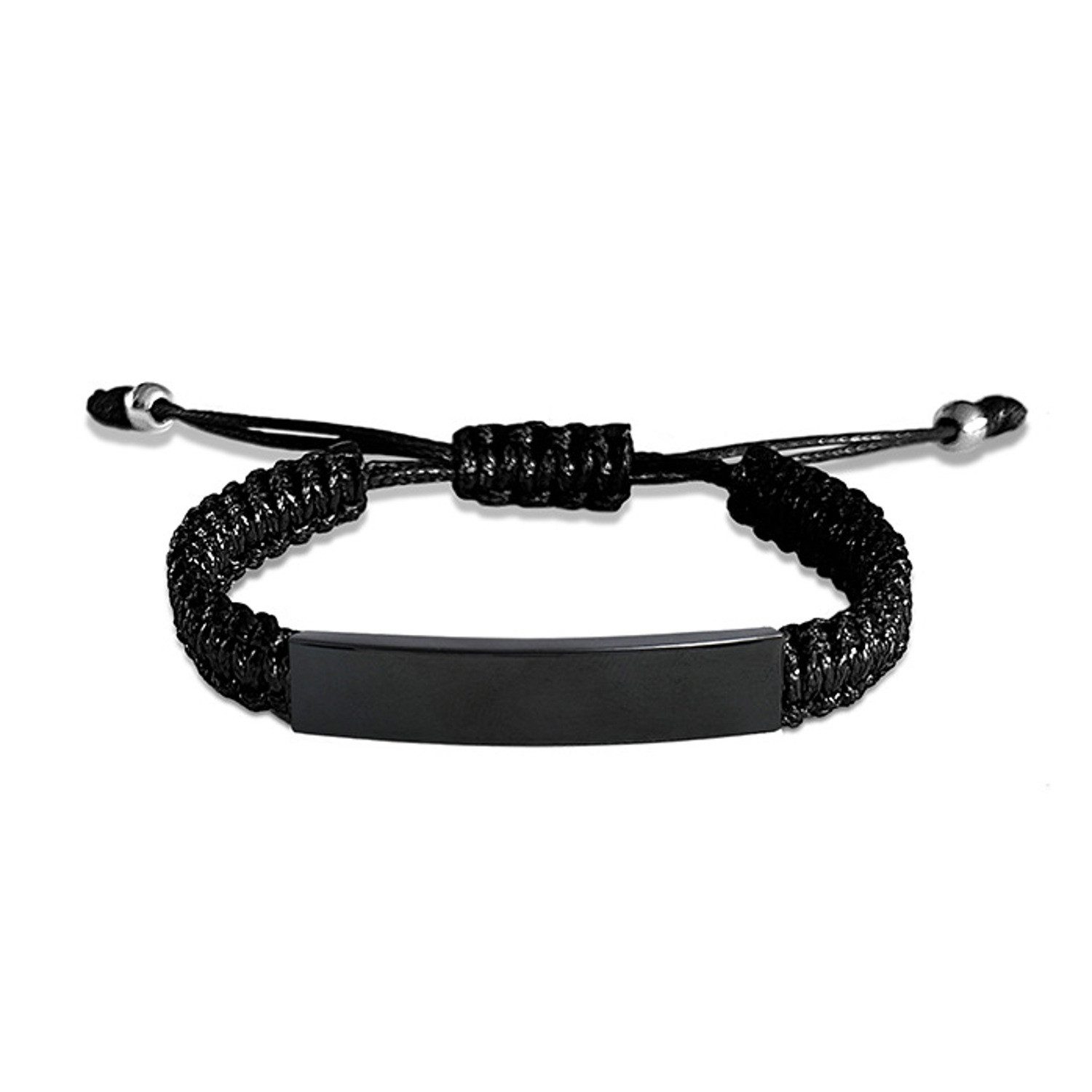 KARMA Armband Herren Schwarz Textil uni modern Größe einstellbar (1-tlg., Männerarmband Schiebeknoten Schmuck für Männer), Herrenarmband Herrenschmuck