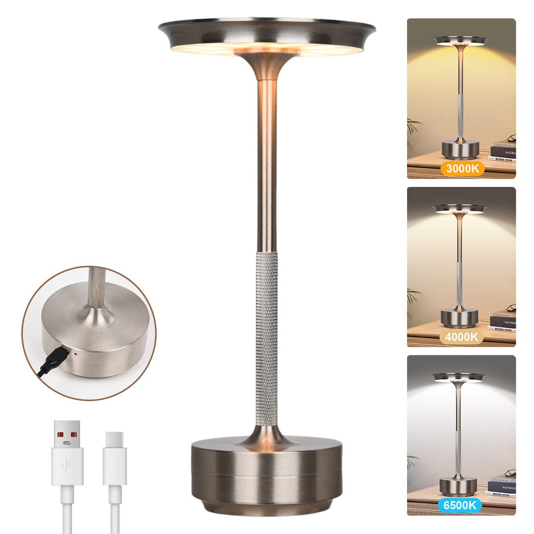 Rosnek LED Tischleuchte Tischlampe Kabellose Dimmbar Leseleuchte, USB Aufla günstig online kaufen
