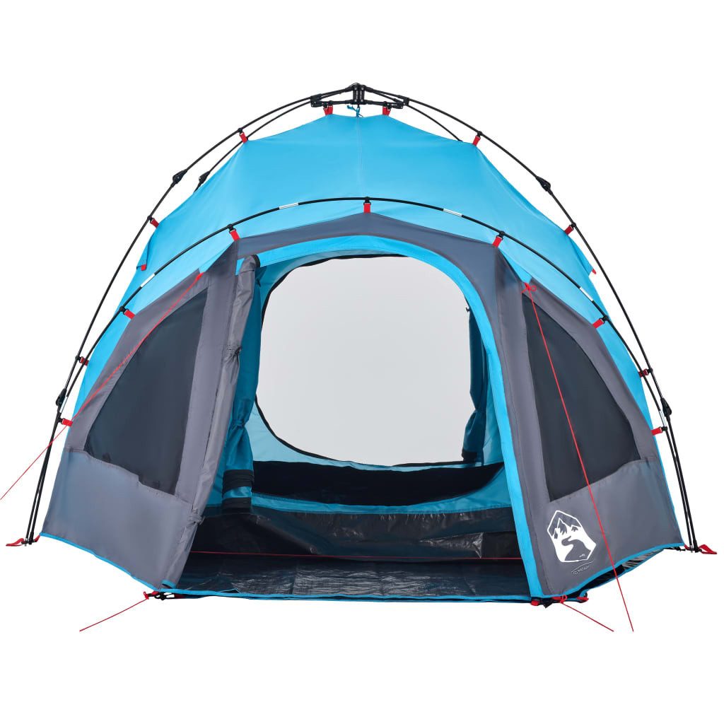 furnicato Faltzelt Campingzelt Kuppel 308x236x158,5 cm Blau, (1 tlg), Wetterfestes Familienzelt mit E-Anschluss und Quick-Release-System