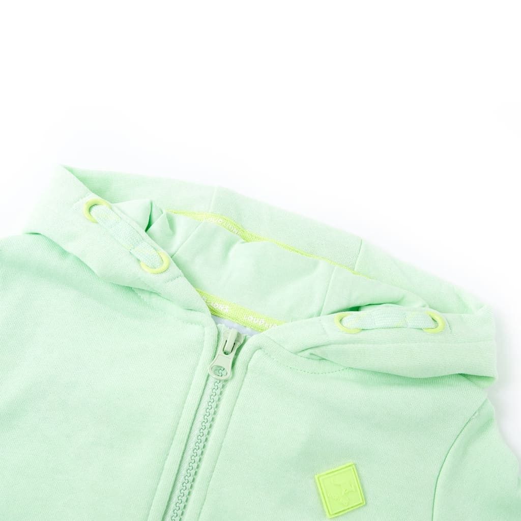 vidaXL Kapuzenpullover Kinder-Kapuzenpullover mit Reißverschluss Hellgrün 116