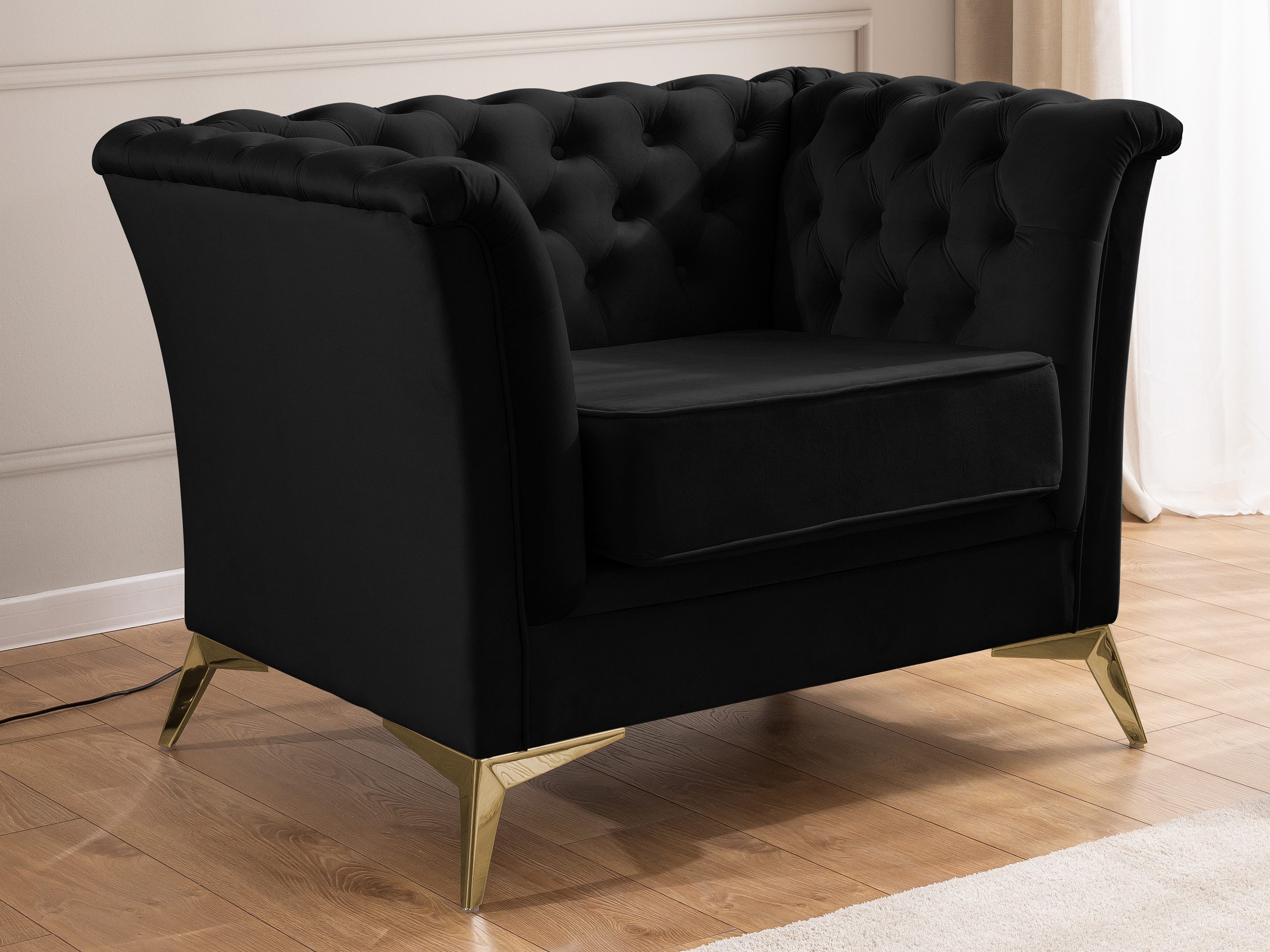 S-Style Möbel Chesterfield-Sessel Whitby aus Samt günstig online kaufen