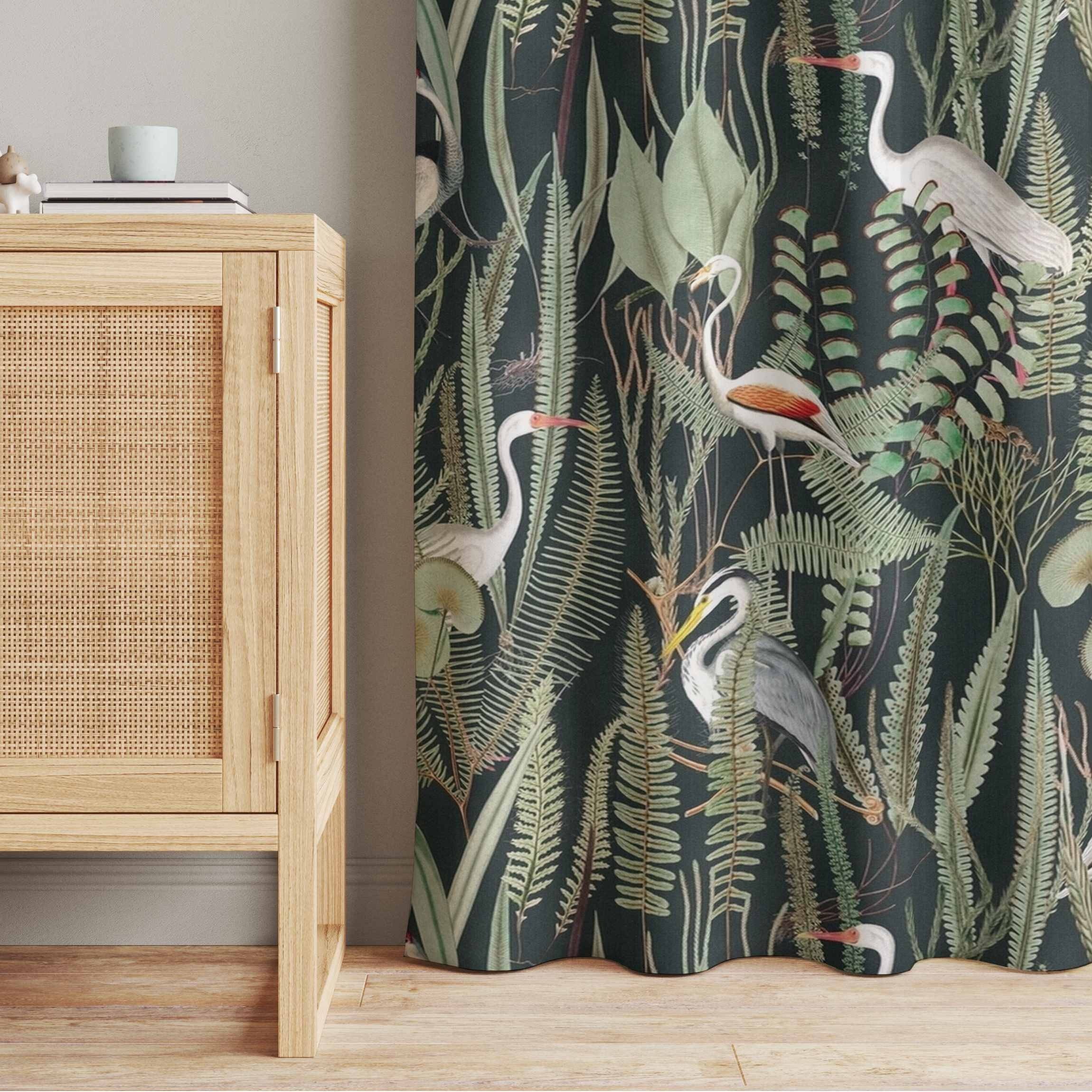 Bilderdepot24 Vorhang Gardine Aquarell Tropisch Modern Flamingos Störche Pf günstig online kaufen