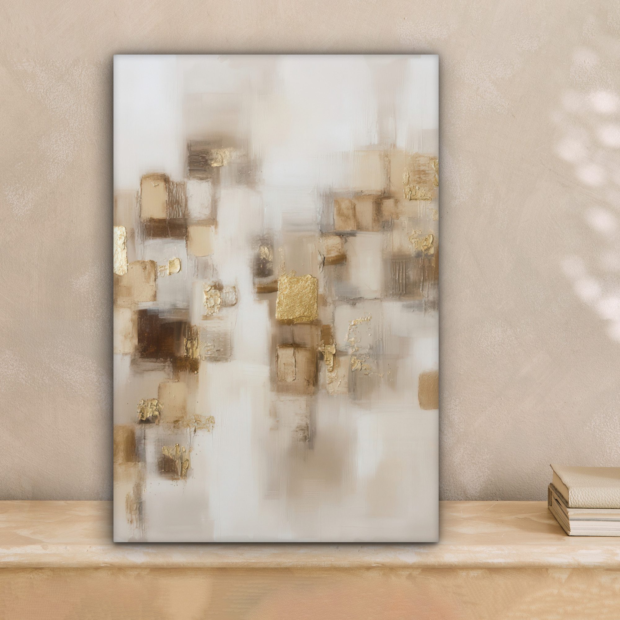 OneMillionCanvasses® Leinwandbild Abstrakte Quadrate - Erdtöne günstig online kaufen