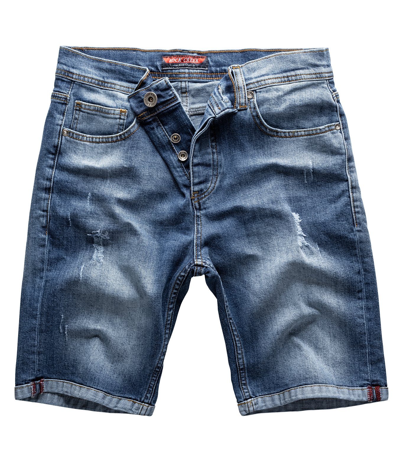 Blau Creek Herren Rock Jeansshorts Denim RC-2218 Shorts