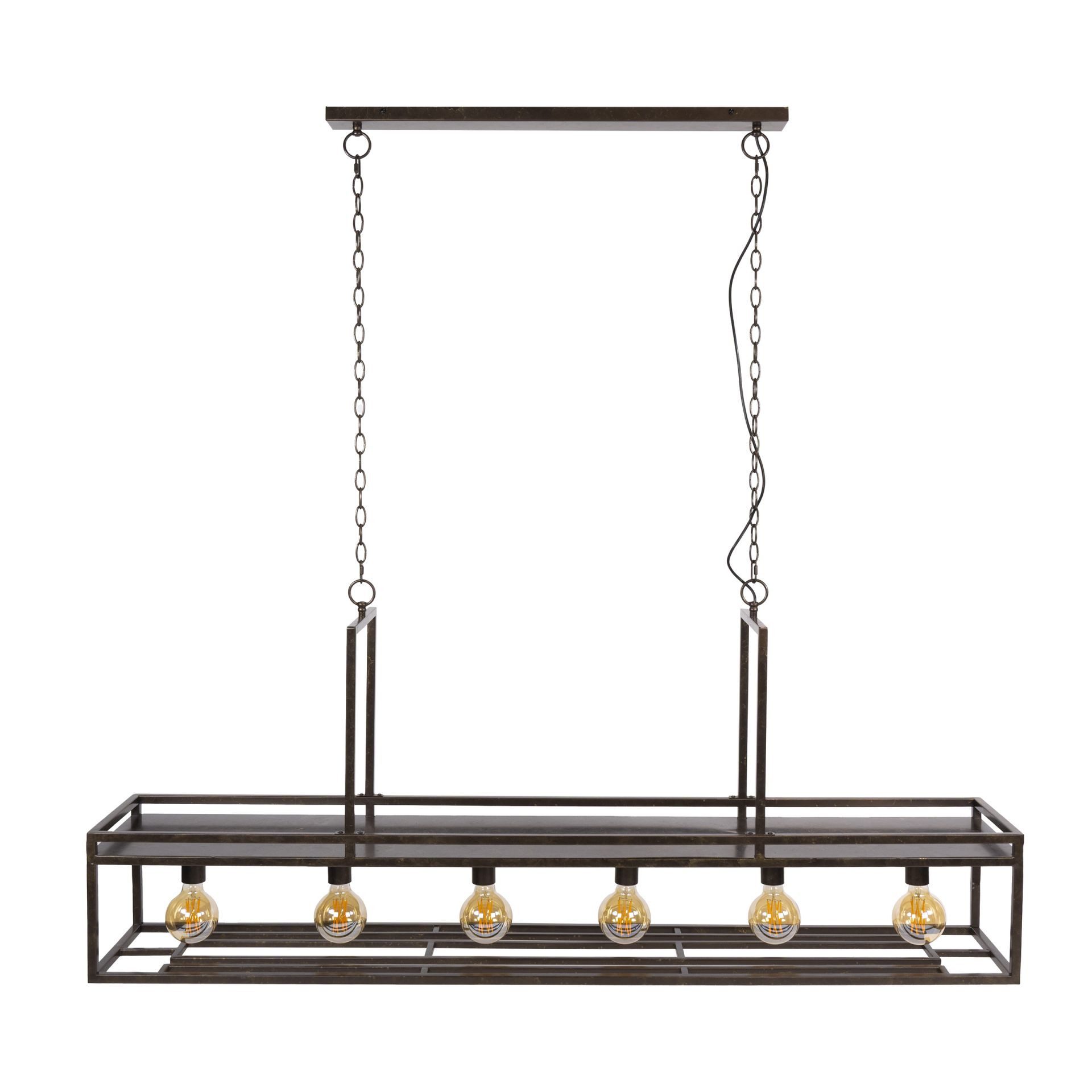 Vintagehaus Deckenleuchten Industrial Hängelampe Decorate mit Ablage und Gläserhalter 160 cm