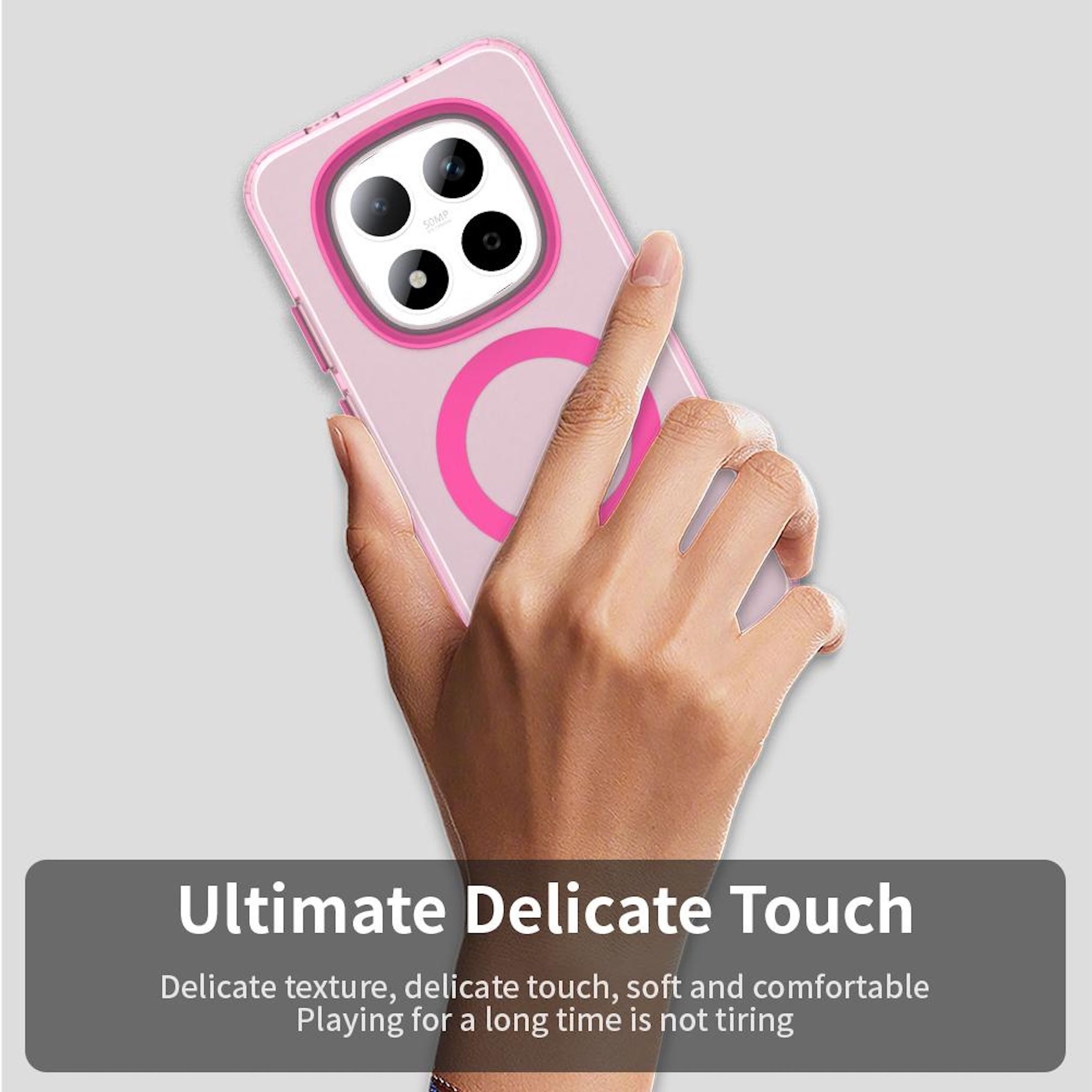 Wigento Handyhülle Für Xiaomi Redmi Note 15 Pro 5G Candy Design Magsafe TPU Hülle Pink, Magsafe Funktion, Stoßschutz, präzise Aussparungen – Bild 4 von 5