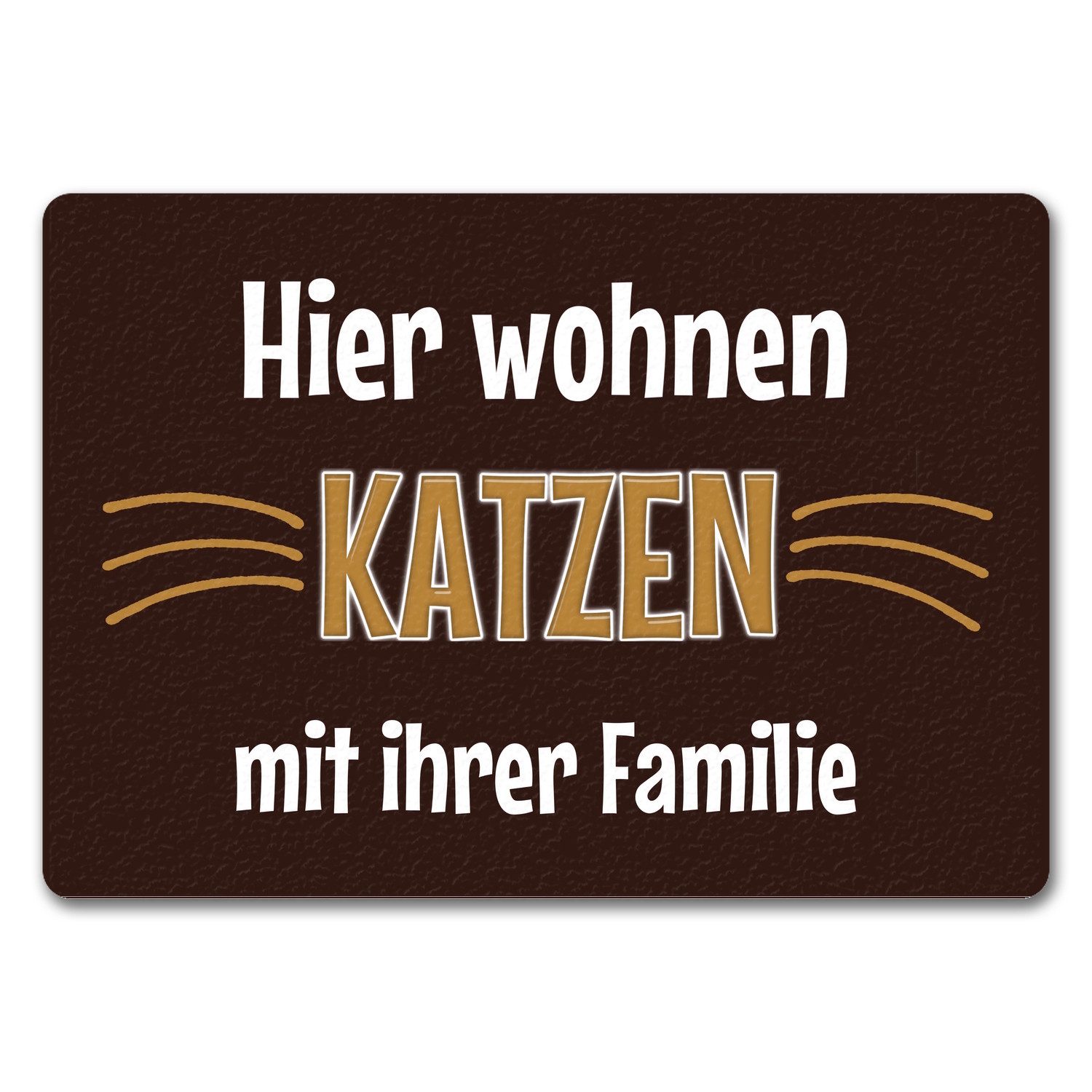 Fußmatte Fußmatte Hier wohnen Katzen mit ihrer Familie Fußabtreter