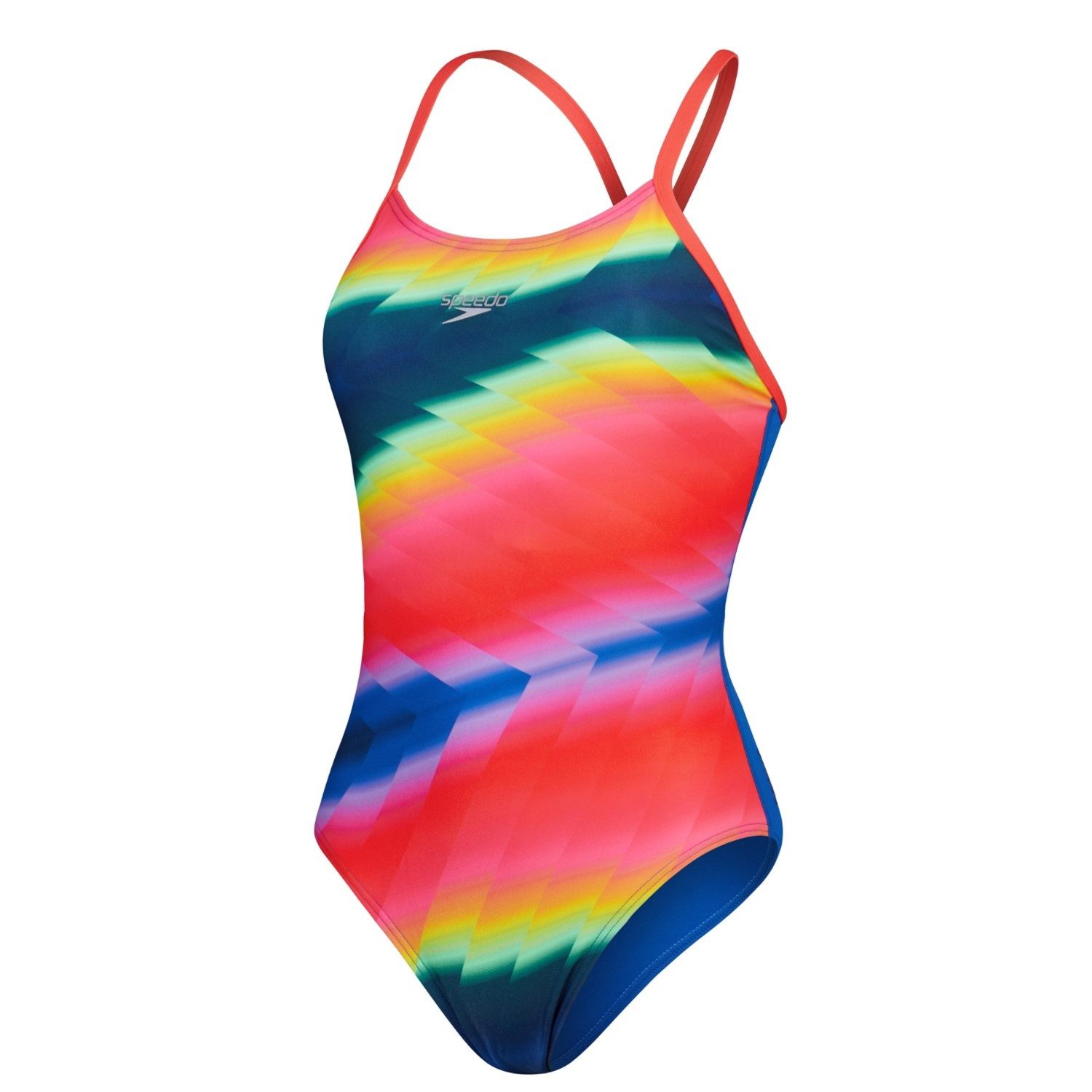Speedo Badeanzug Alover Digital Print einteiler für Damen mit Kreuzrückenausschnitt